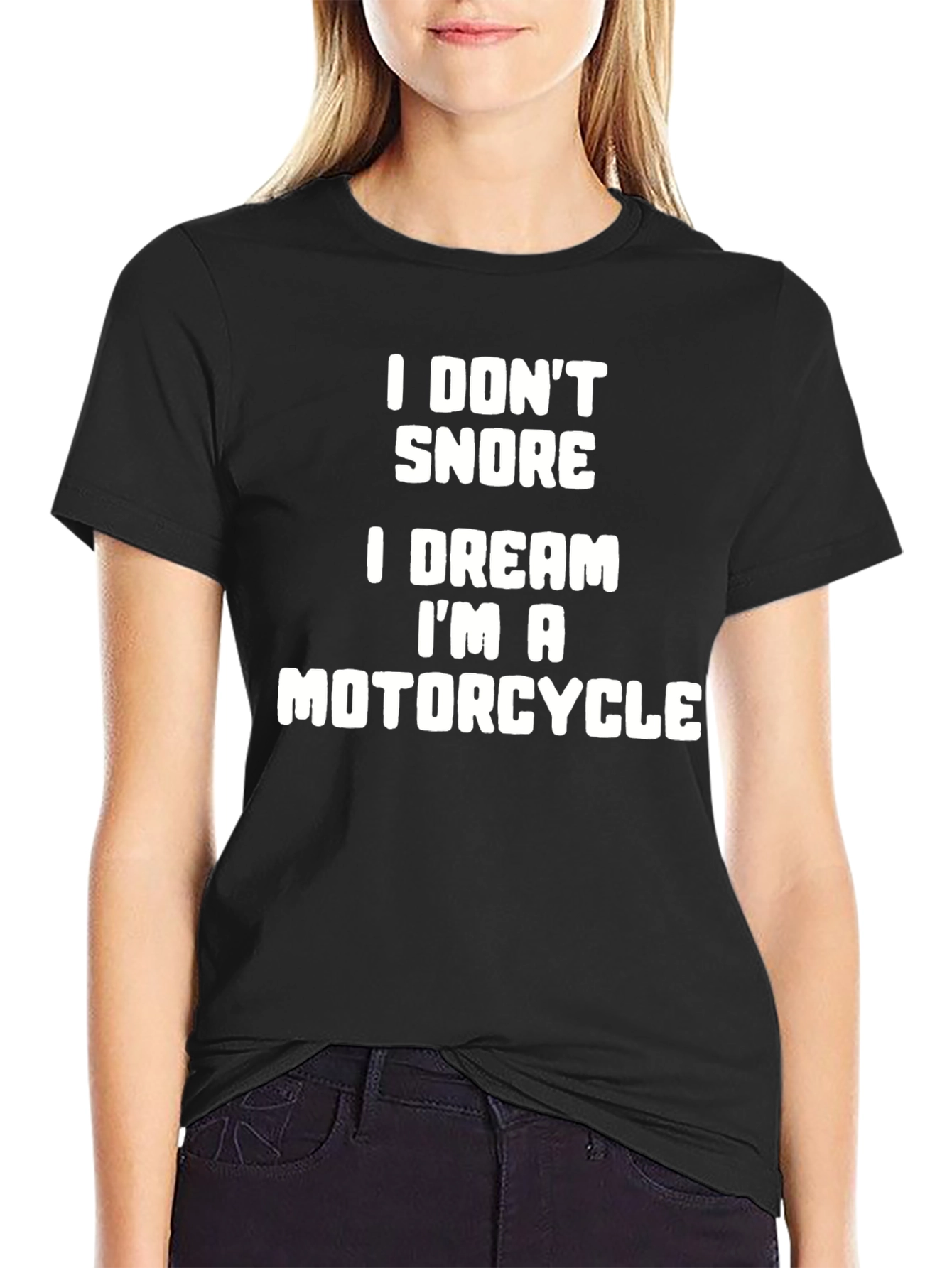 Black Funny Motorcycle Dream T-Shirt view 2