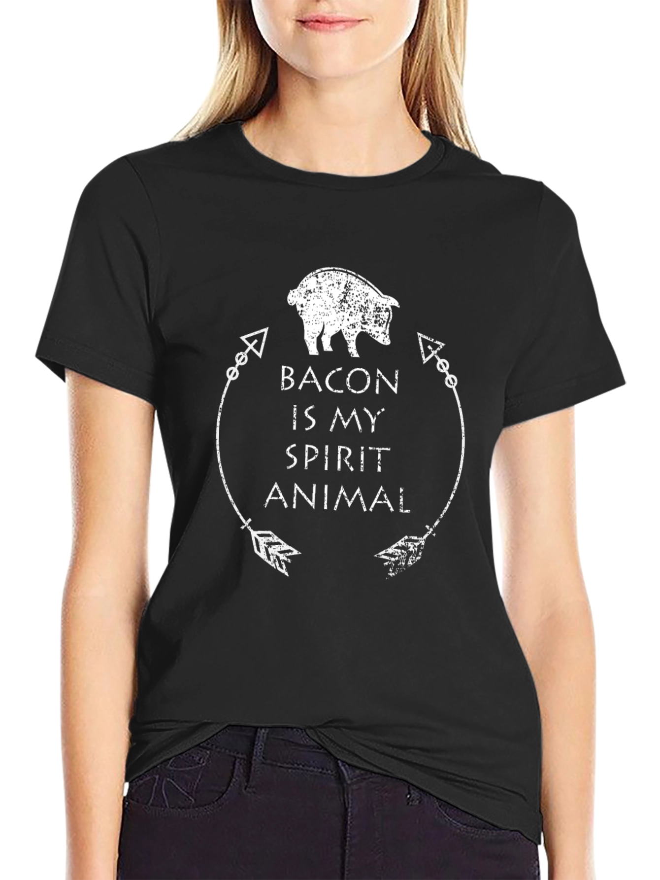 Black Bacon Spirit Animal Graphic Tee view 2