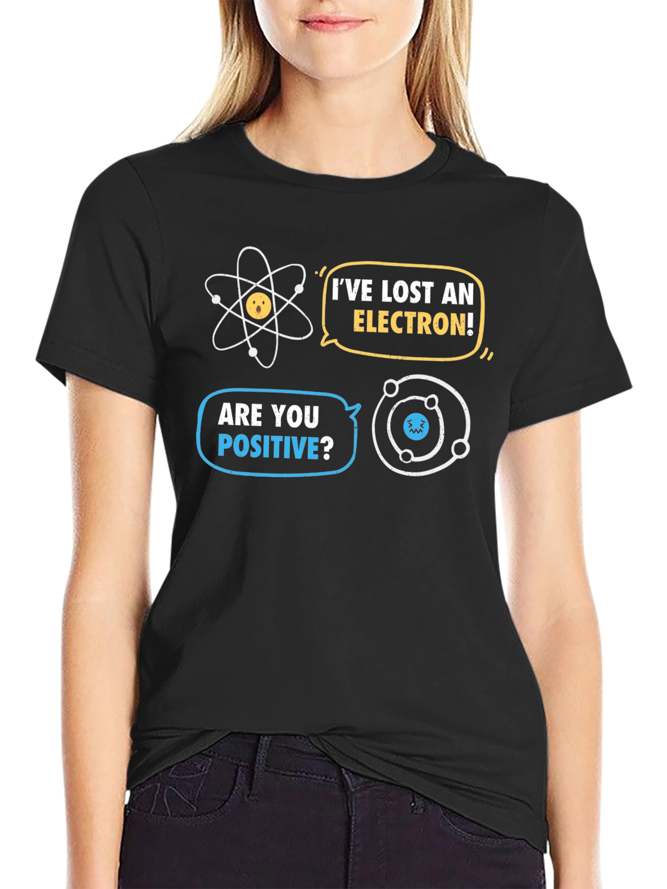 Black Funny Chemistry T-Shirt - I've Lost An Electron view 2