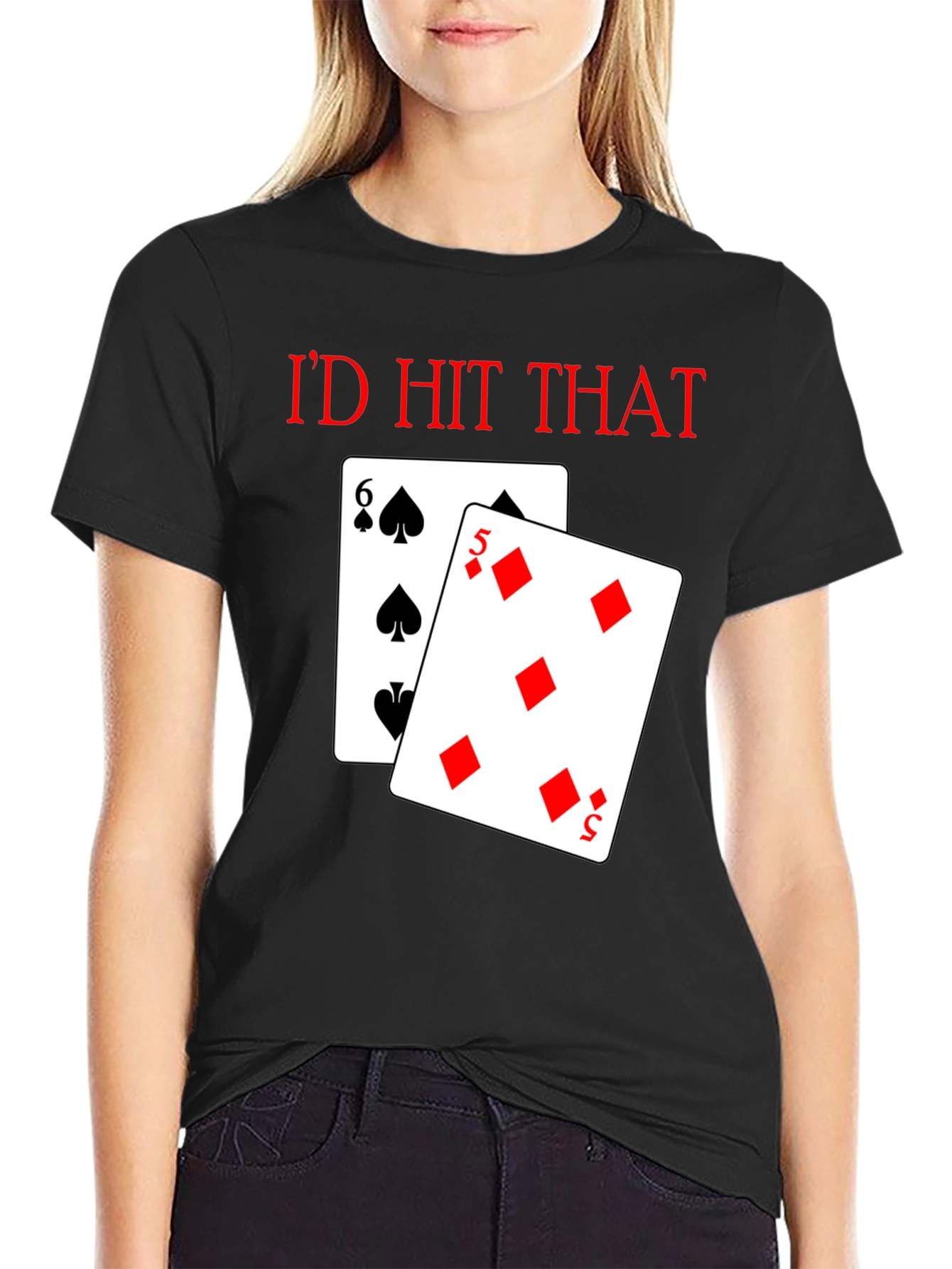 Black I'd Hit That Poker T-Shirt view 2