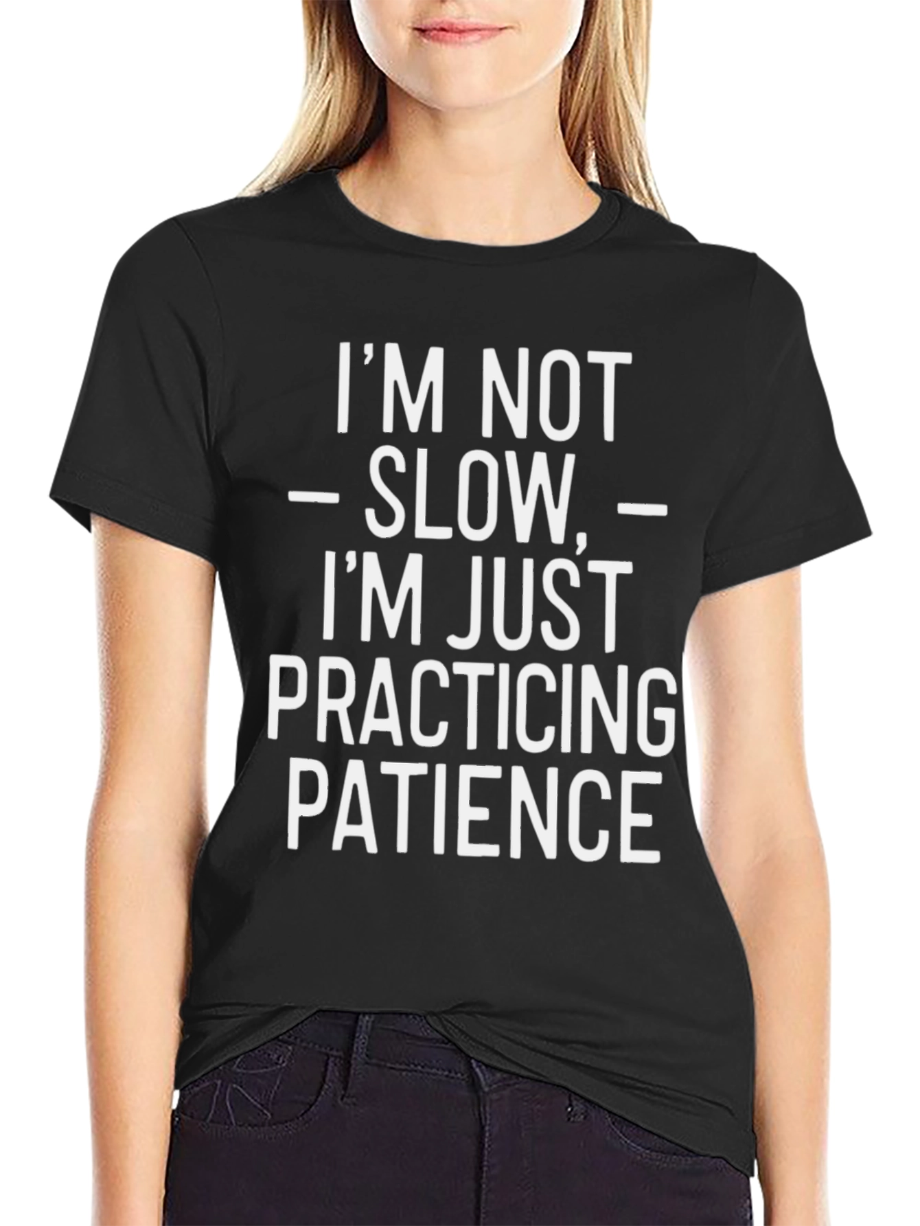 Black Funny Patience Graphic Tee - Humor T-Shirt view 2