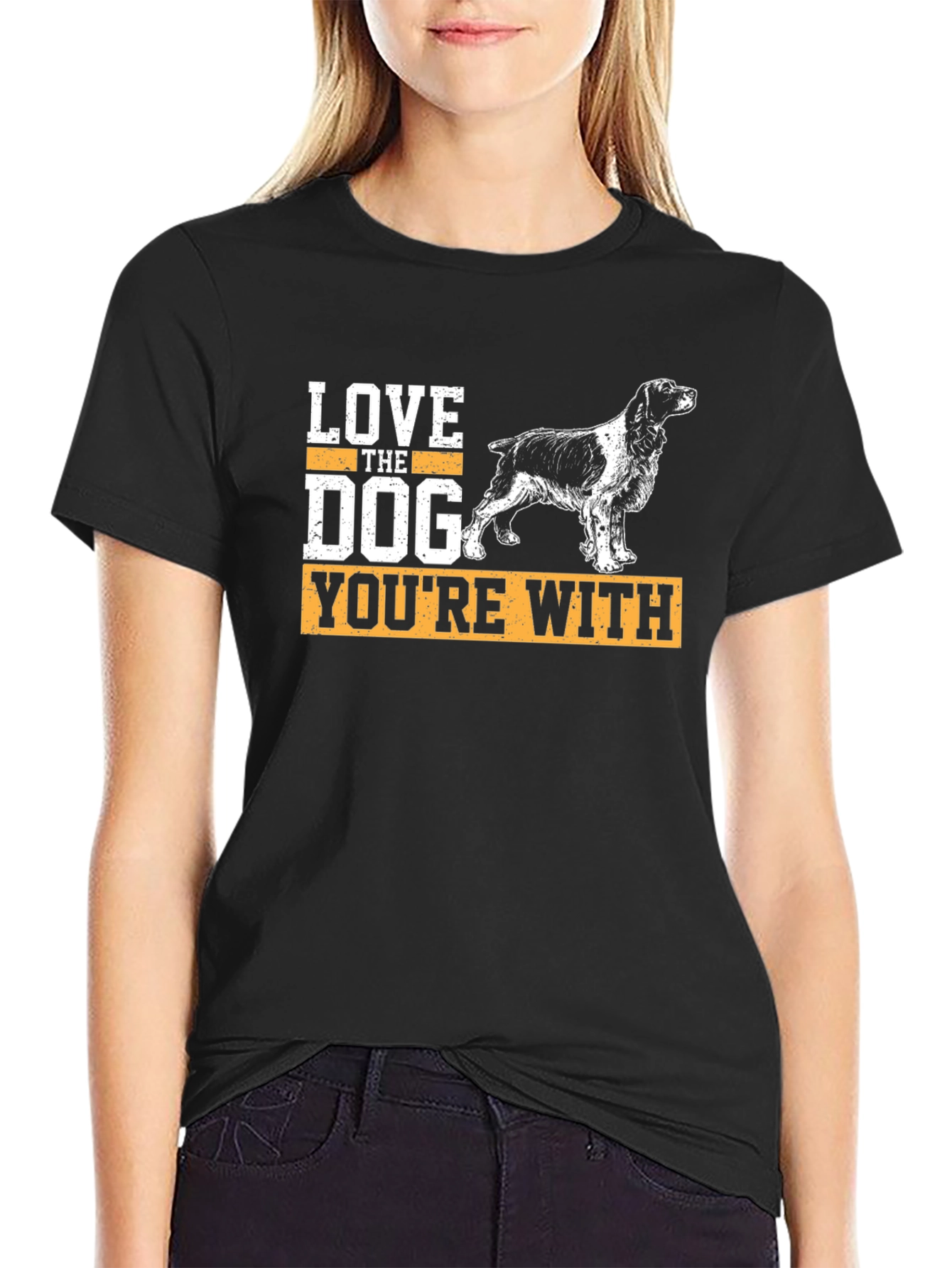 Black Love The Dog You're With Graphic T-Shirt view 2