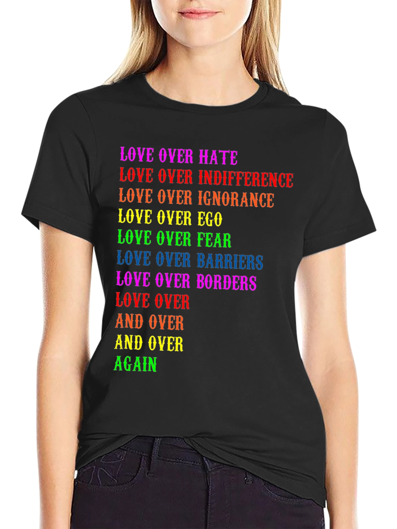 Black Love Over All Graphic Tee - Pride T-Shirt view 2