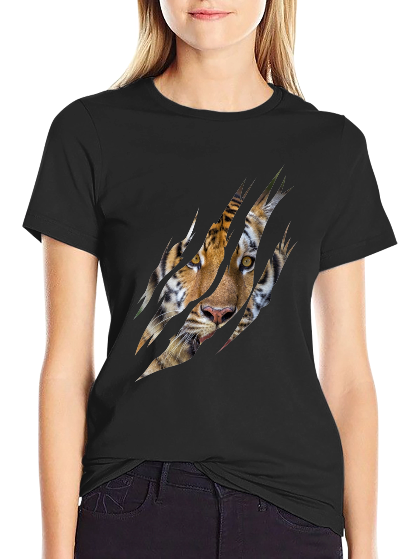Black Tiger Claw Graphic Tee - Men's Black T-Shirt view 2