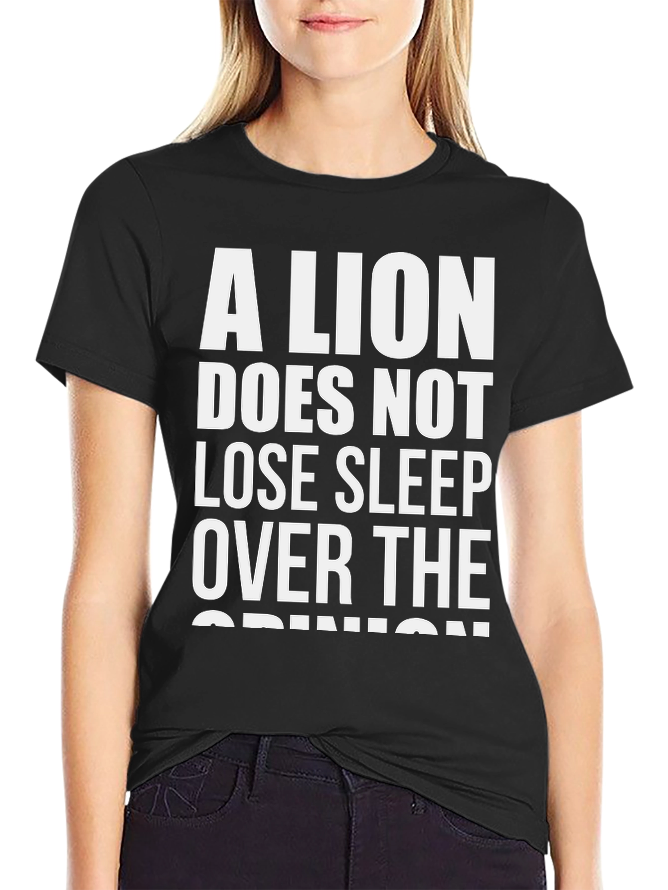 Black A Lion Doesn't Lose Sleep T-Shirt view 2