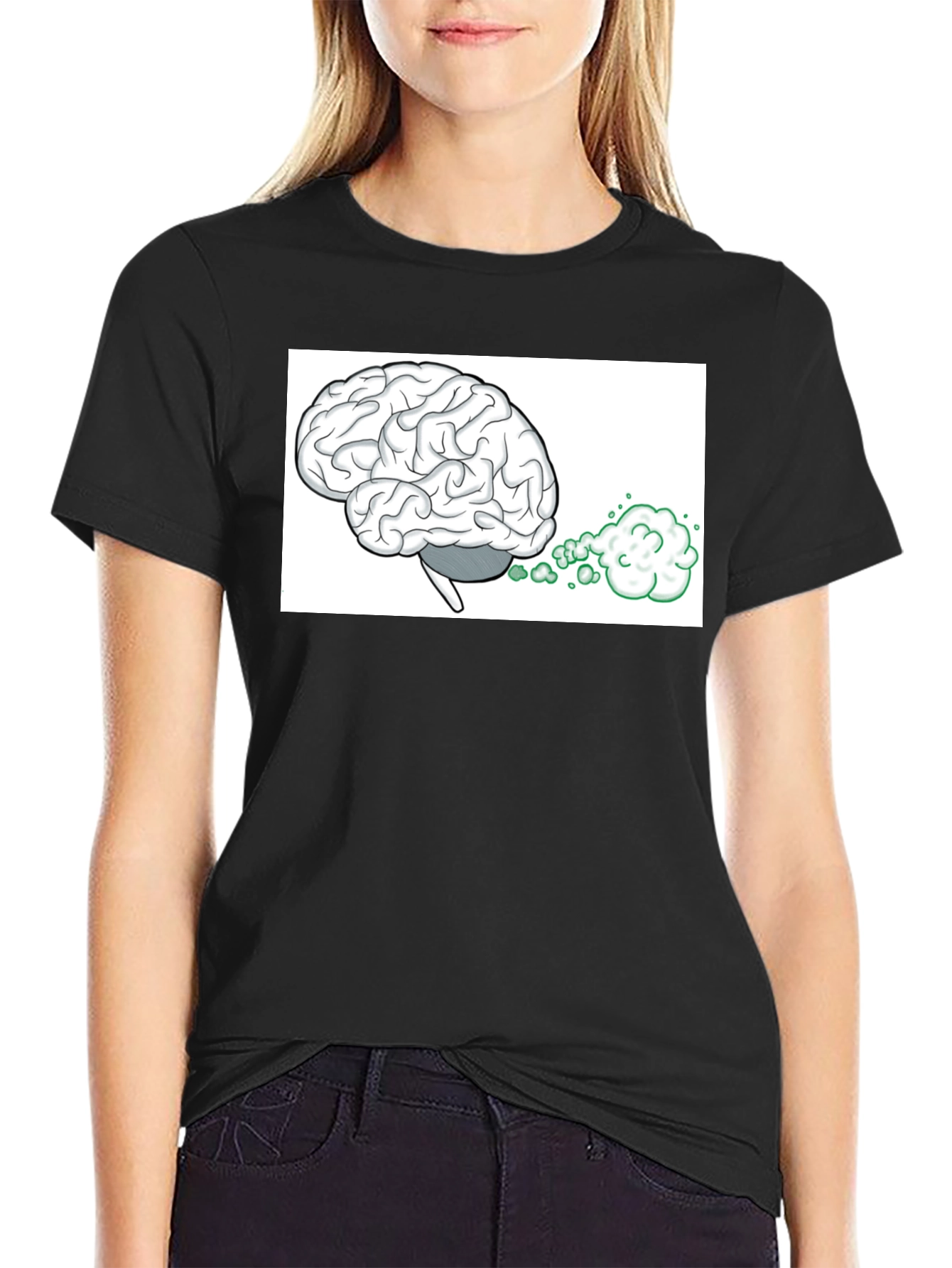 Black Brain Fart Graphic Tee - Funny Novelty T-Shirt view 2