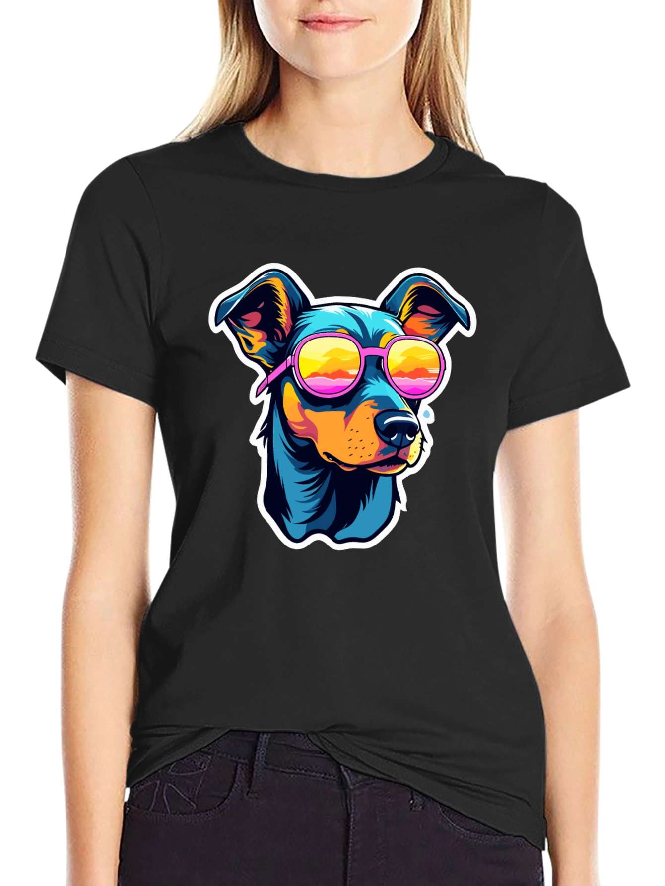 Black Cool Dog T-Shirt view 2
