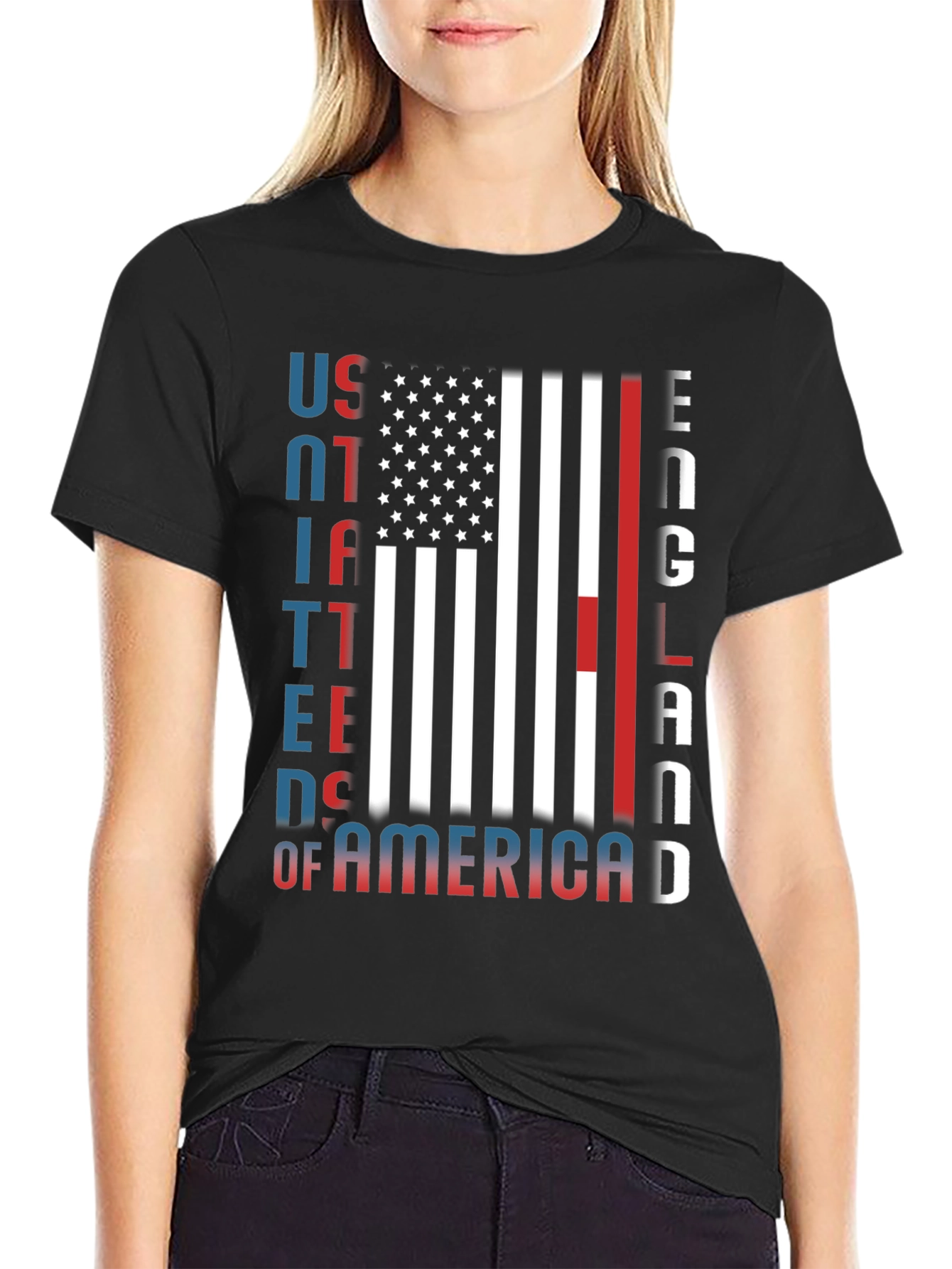 Black United States of England T-Shirt view 2