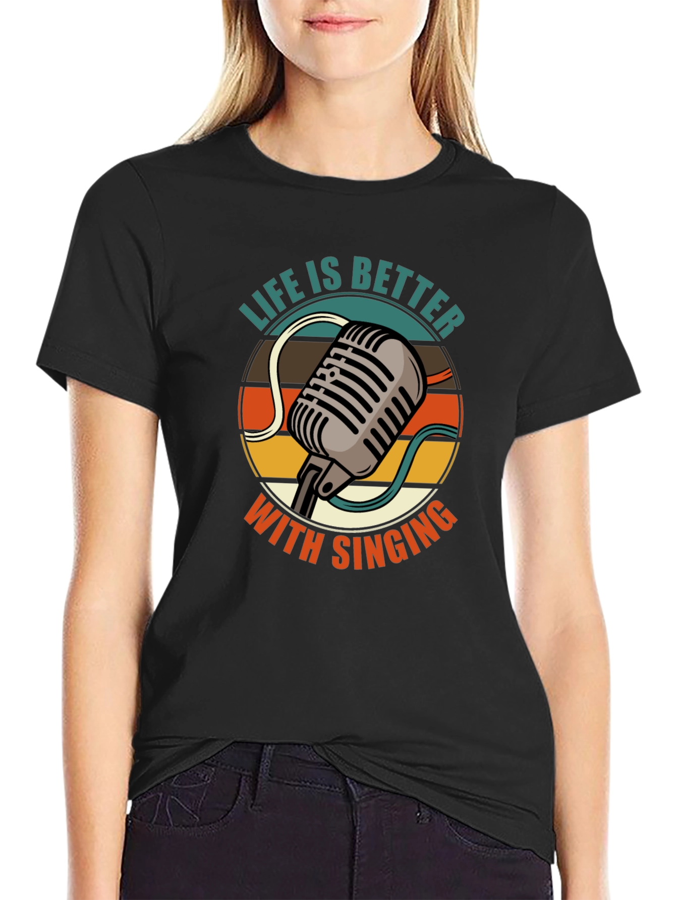 Black Life is Better with Singing Graphic Tee view 2