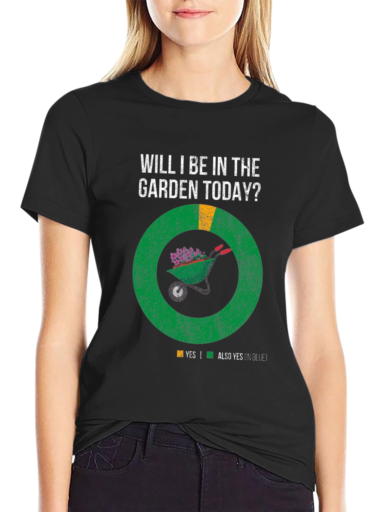 Black Gardening Humor T-Shirt: Will I Be In The Garden Today? view 2