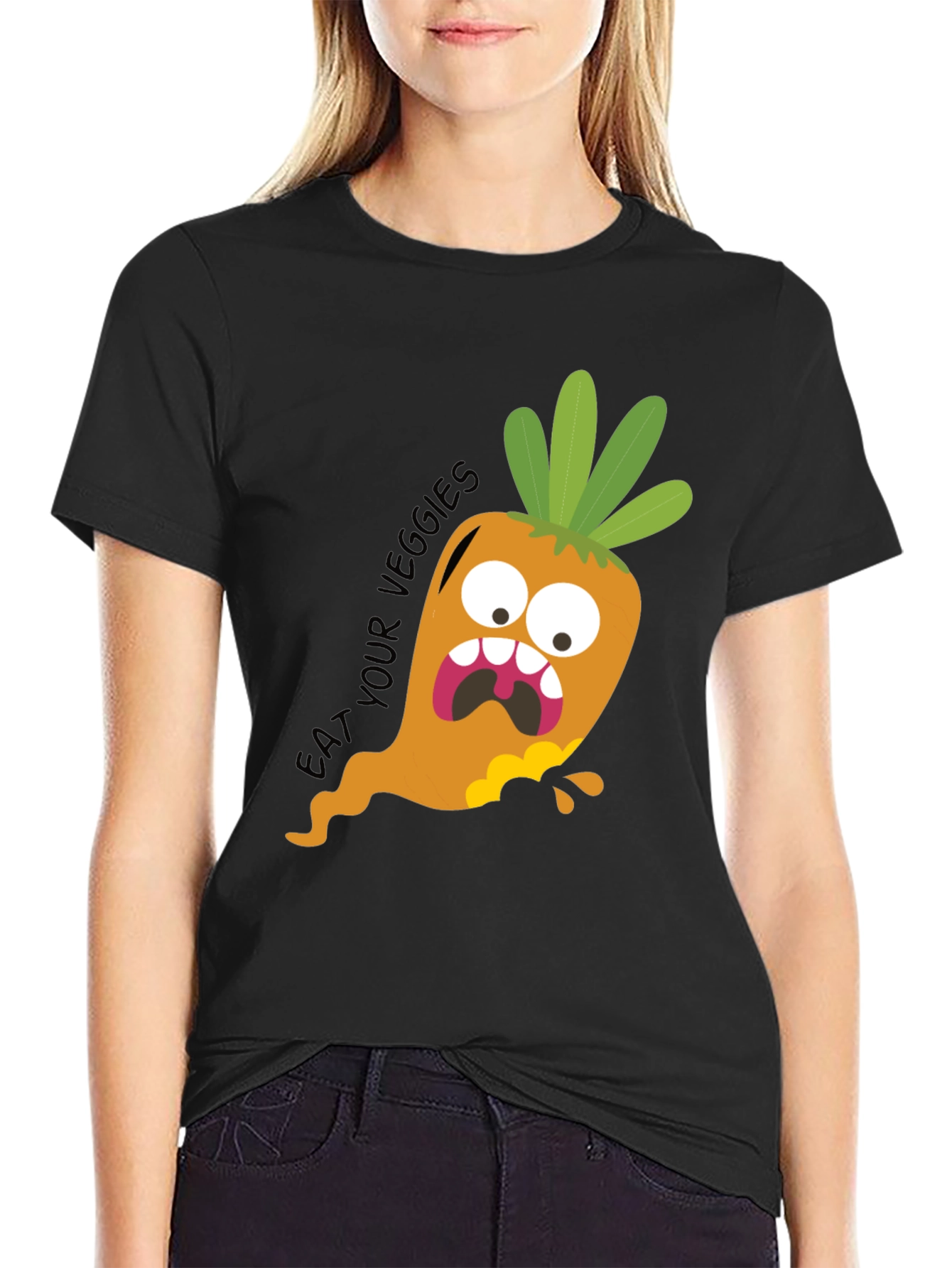 Eat Your Veggies Funny Carrot Graphic Tee - 2