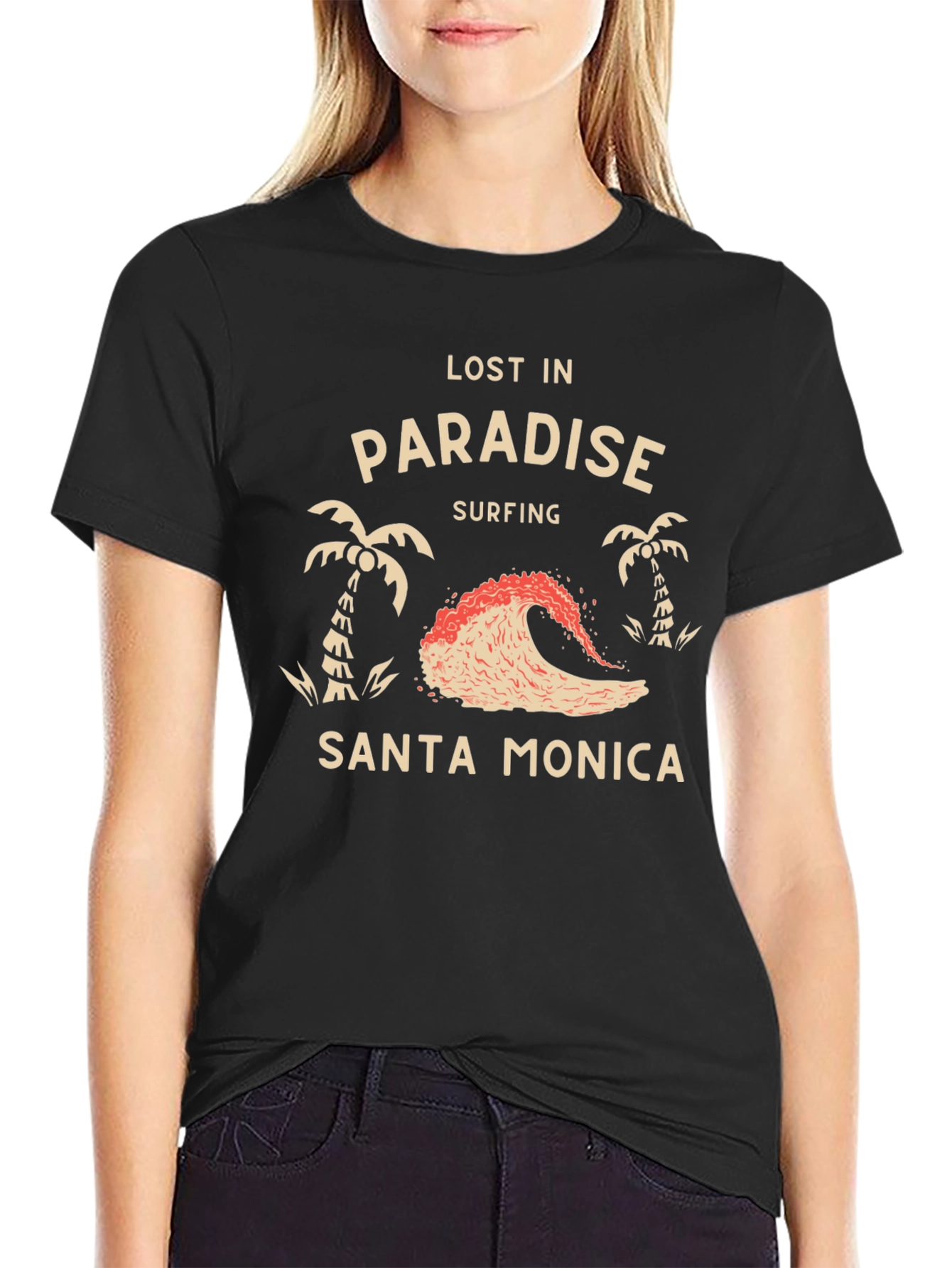 Black Lost in Paradise Santa Monica T-Shirt view 2
