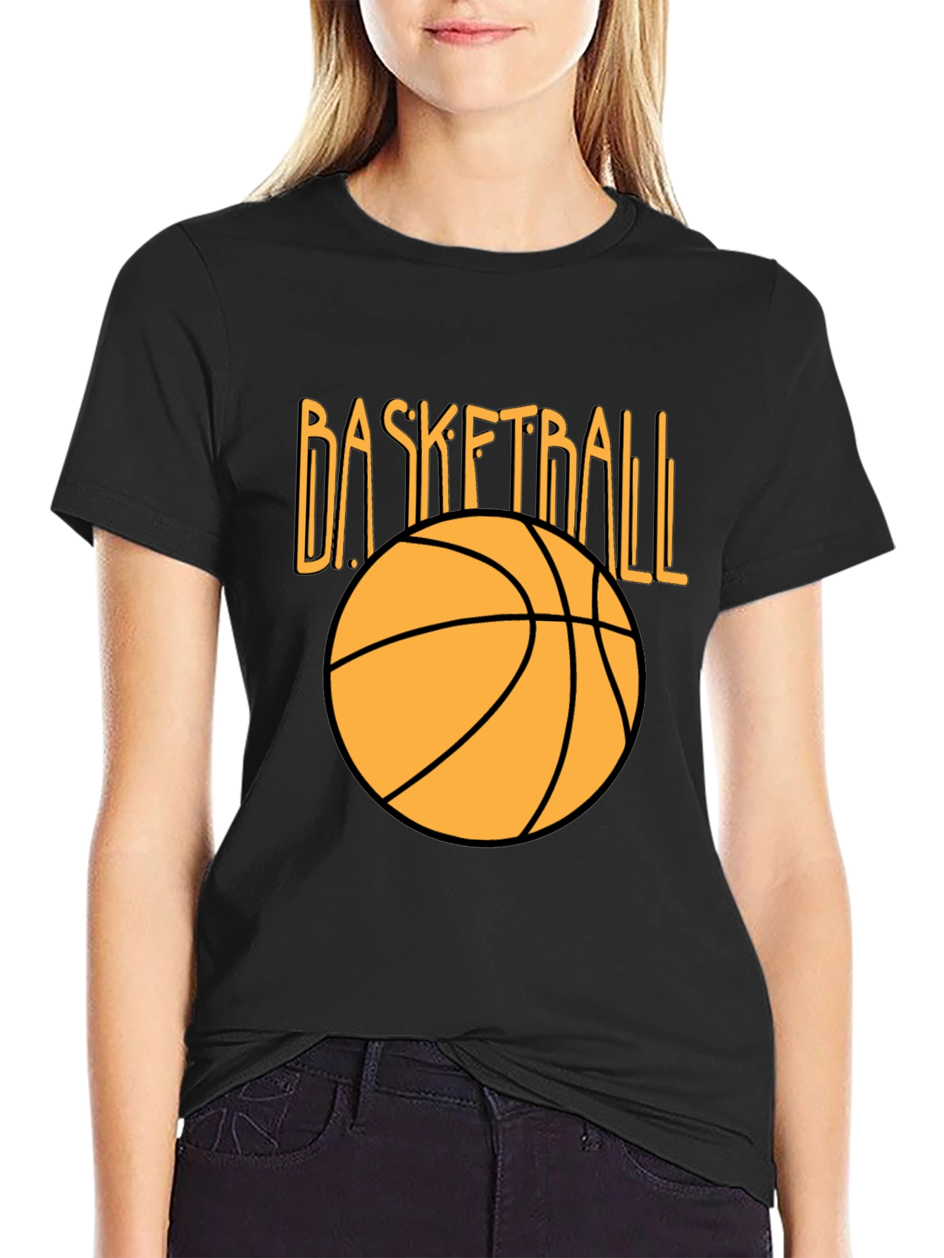 Black Basketball Graphic Black Tee view 2