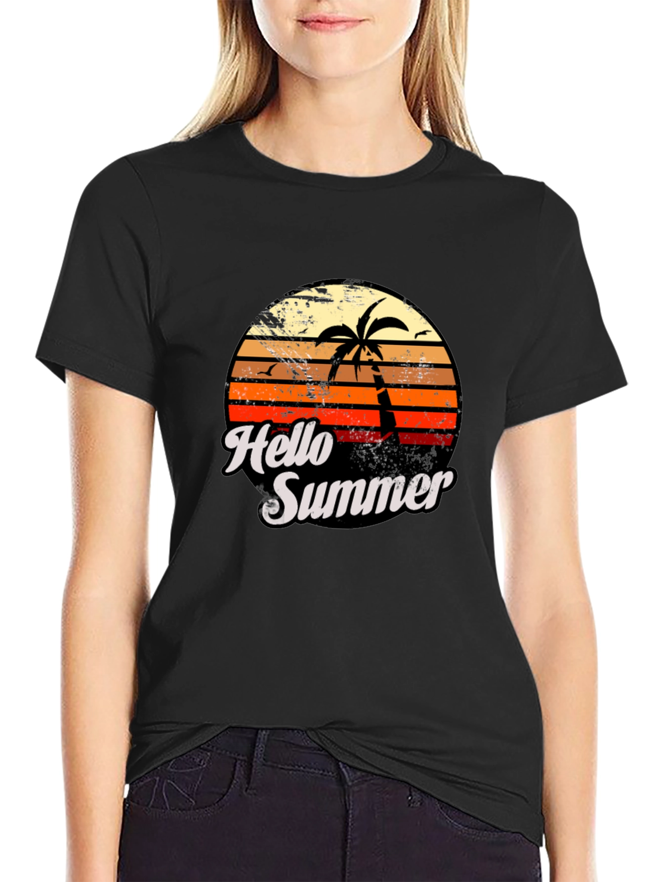Black Hello Summer Graphic Tee view 2