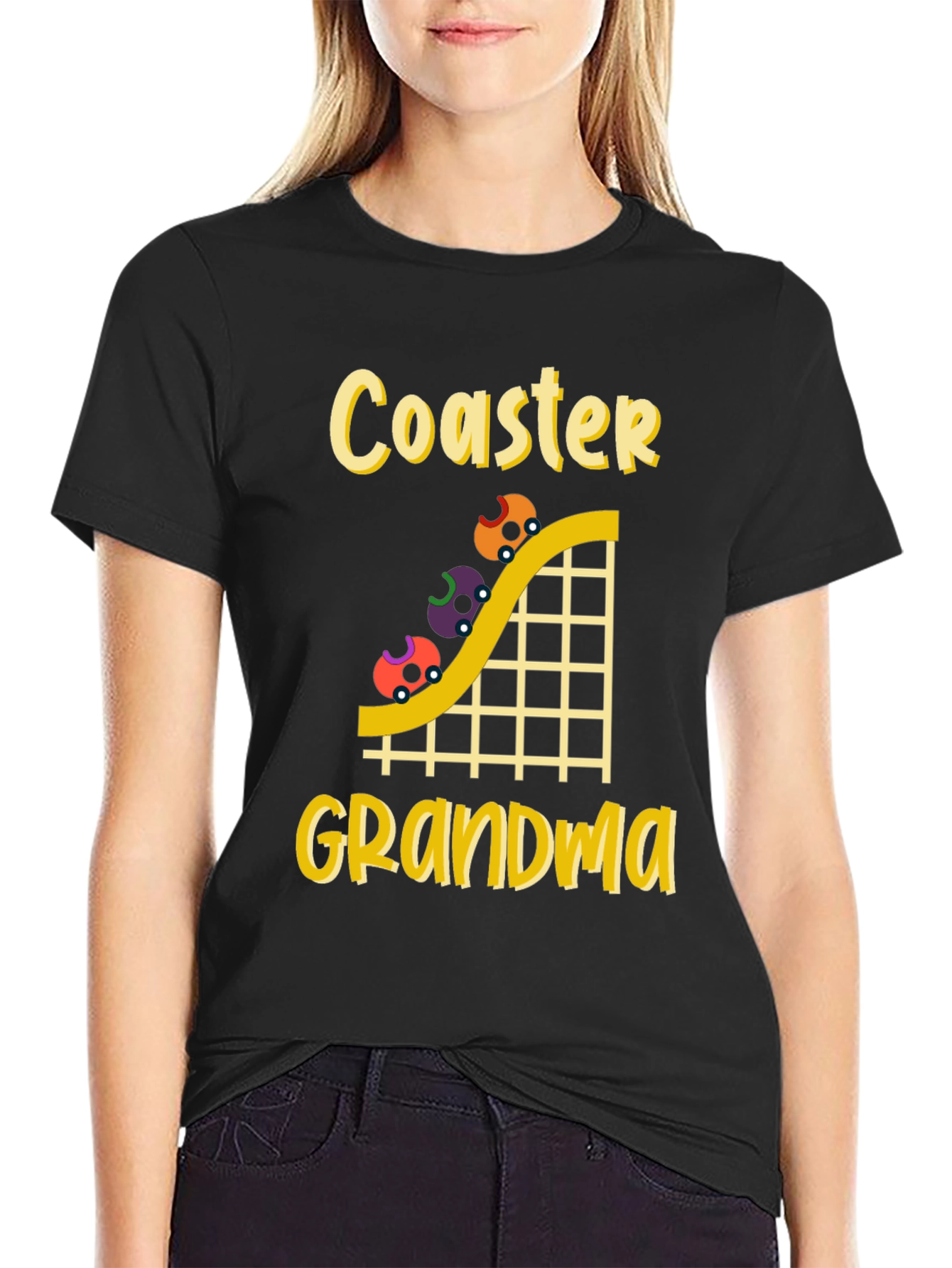 Black Coaster Grandma Black T-Shirt view 2