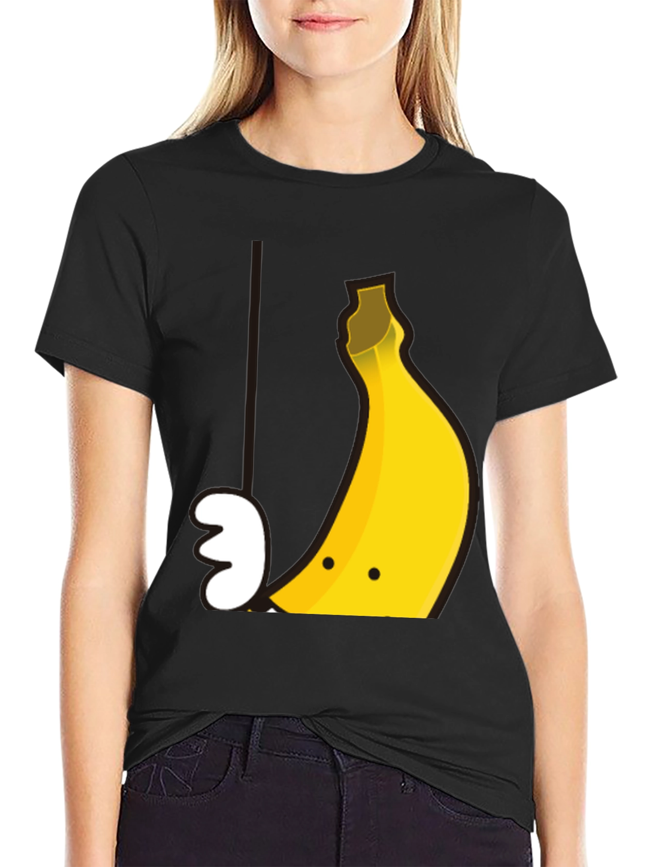 Black Banana Smile Graphic Tee - Soft Cotton Casual T-Shirt view 2