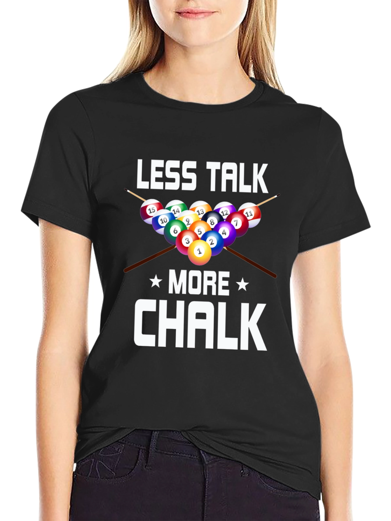 Less Talk More Chalk Billiards Graphic T-Shirt - 2