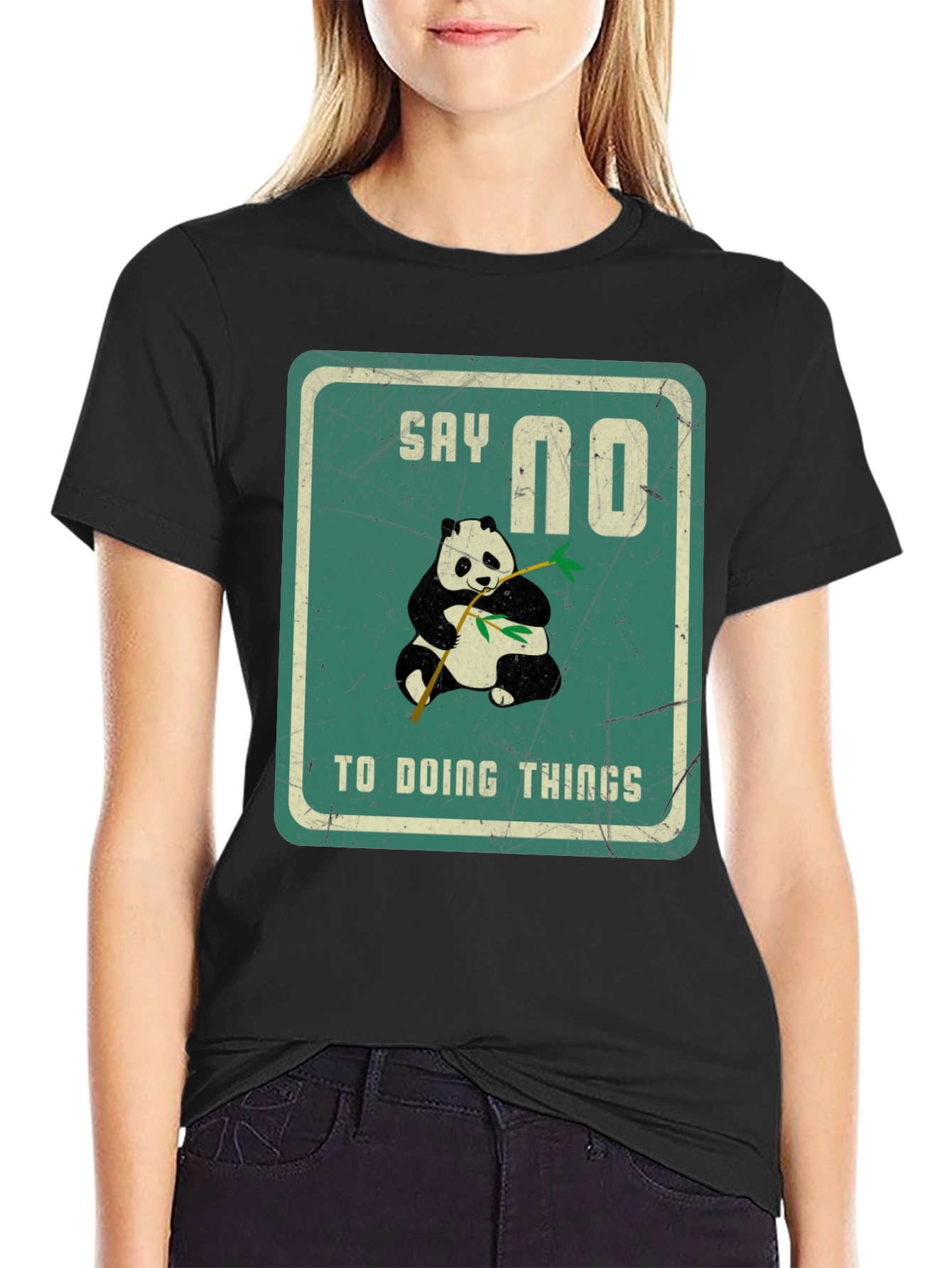Black Say No To Doing Things T-Shirt view 2
