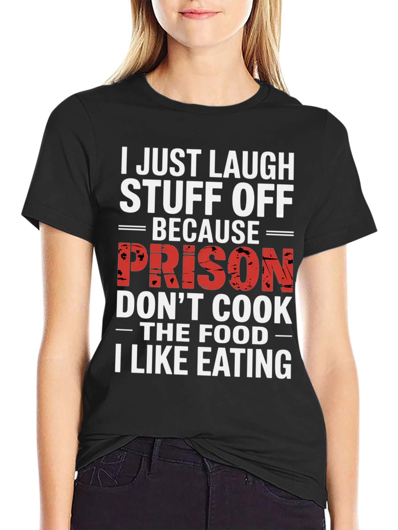 Black Laugh Stuff Off Prison Cook Graphic Tee view 2