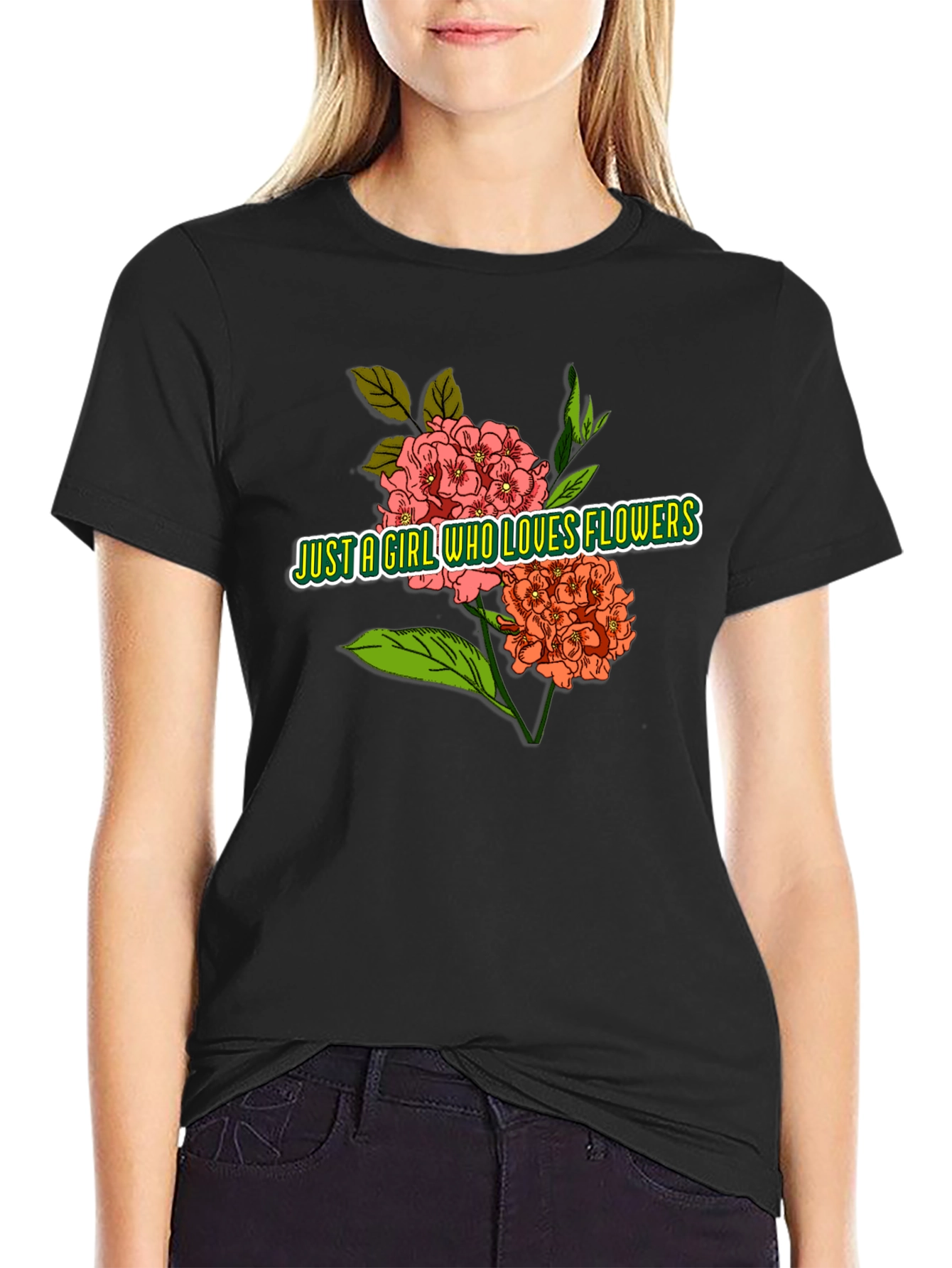 Floral T-Shirt: Just a Girl Who Loves Flowers - 2