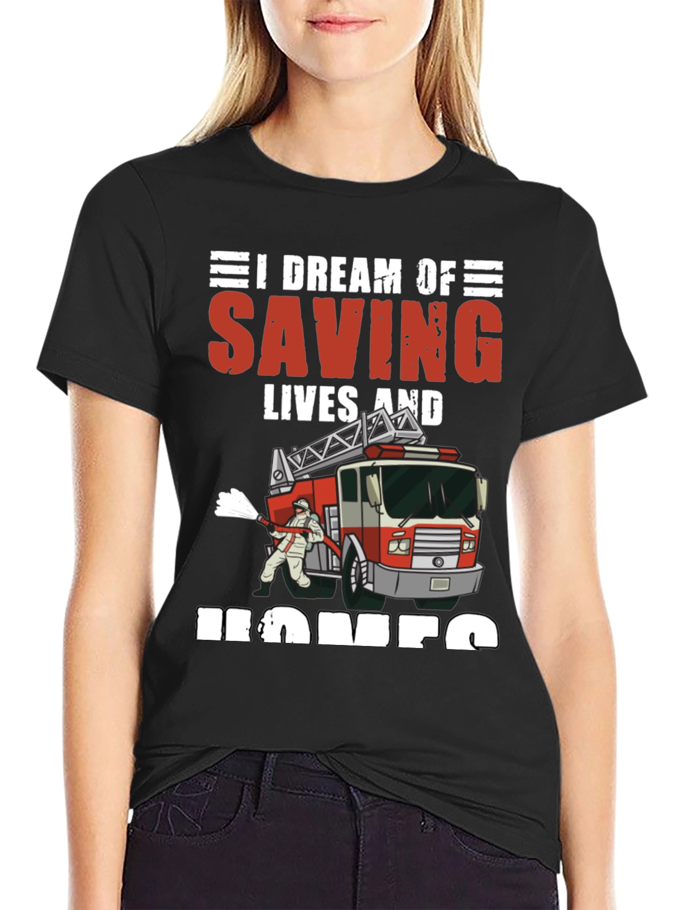 Black Firefighter Dream T-Shirt view 2