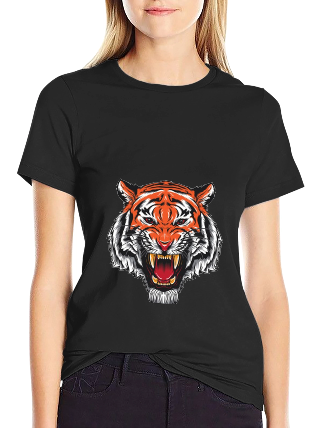Black Black Tiger Graphic T-Shirt - Fierce Style view 2