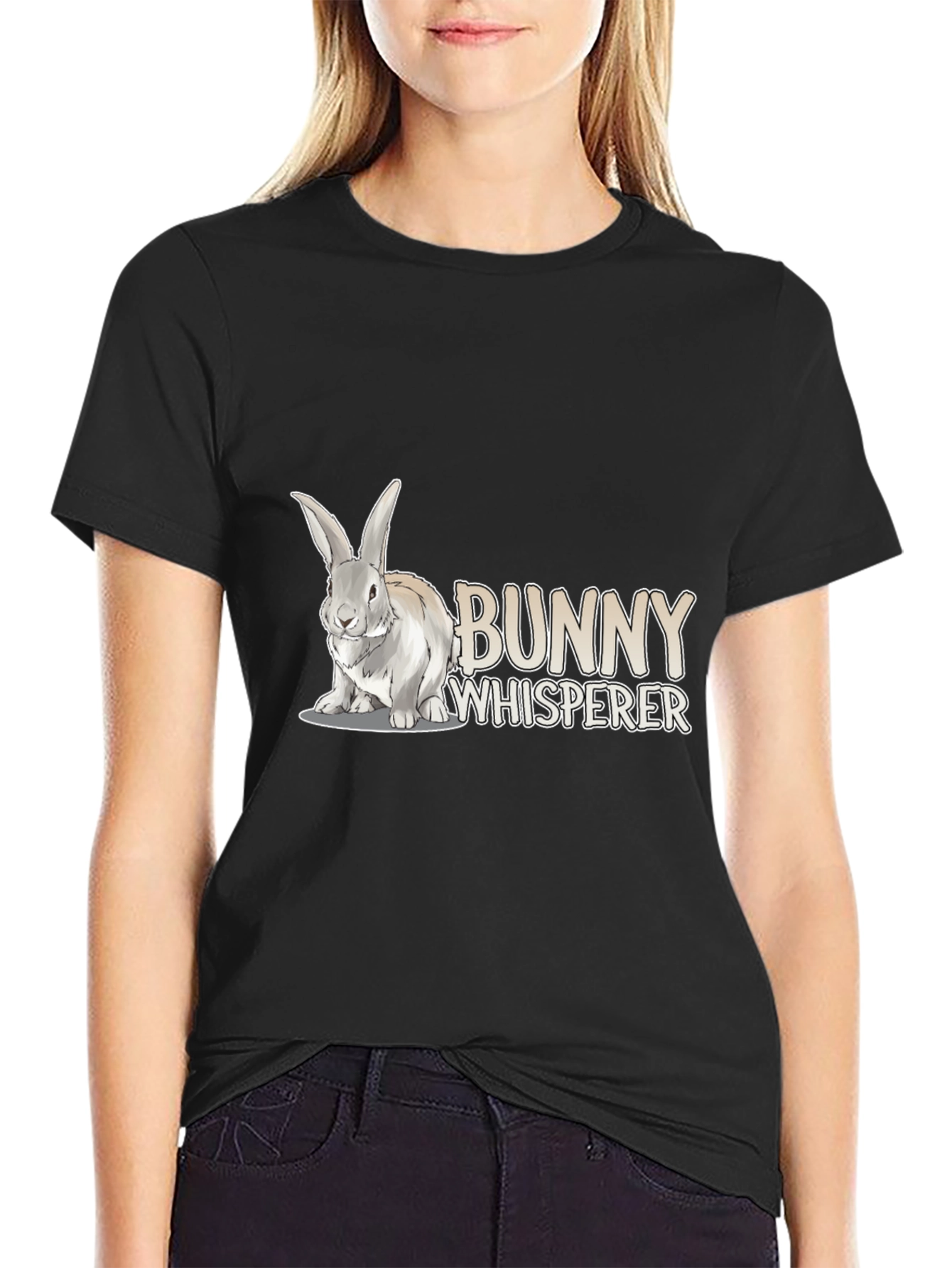 Black Bunny Whisperer Graphic T-Shirt view 2