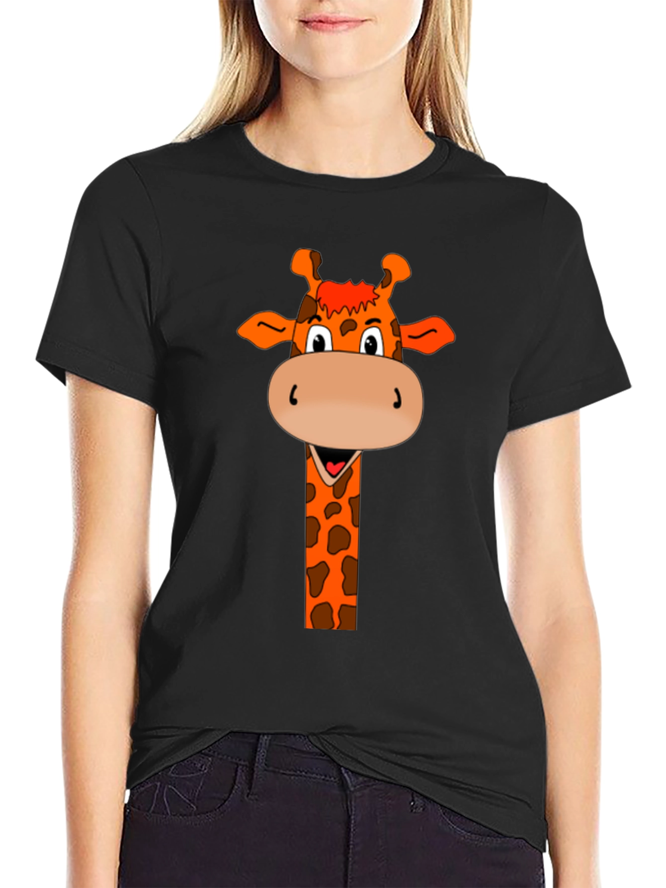 Black Giraffe Graphic Tee - Men's Black T-Shirt view 2