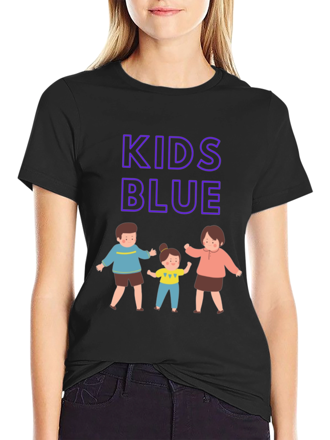 Black Kids Blue Graphic Tee view 2