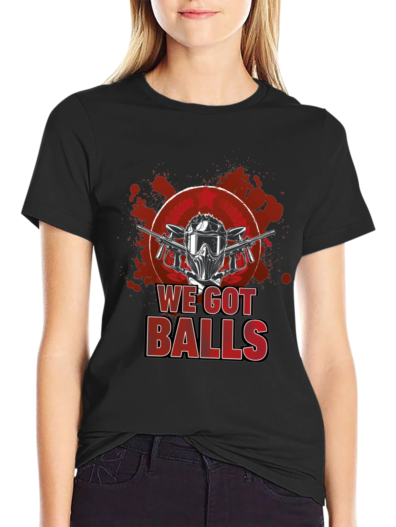 Black Paintball We Got Balls Graphic T-Shirt view 2