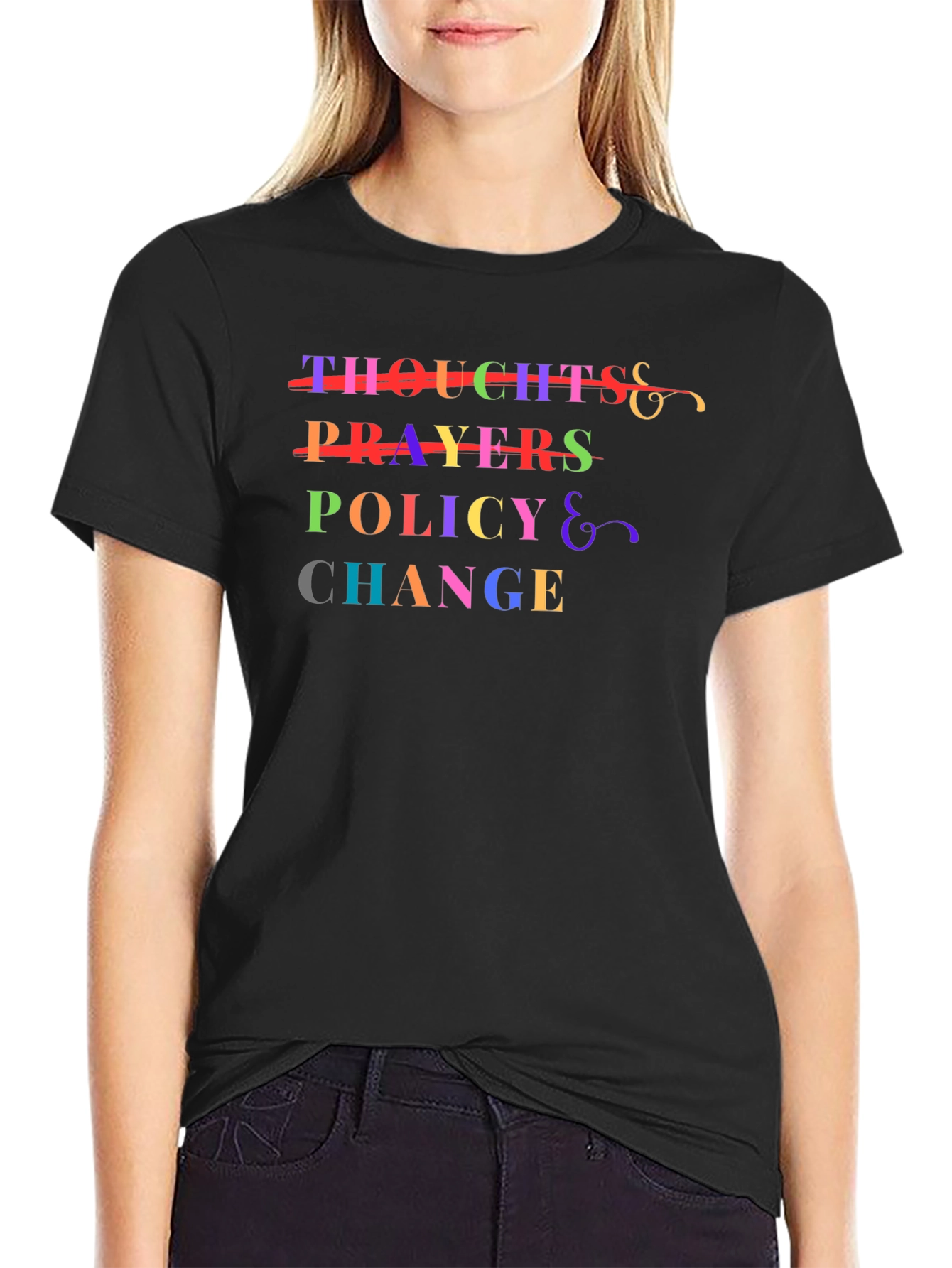 Black Policy Change T-Shirt - Activism Tee view 2