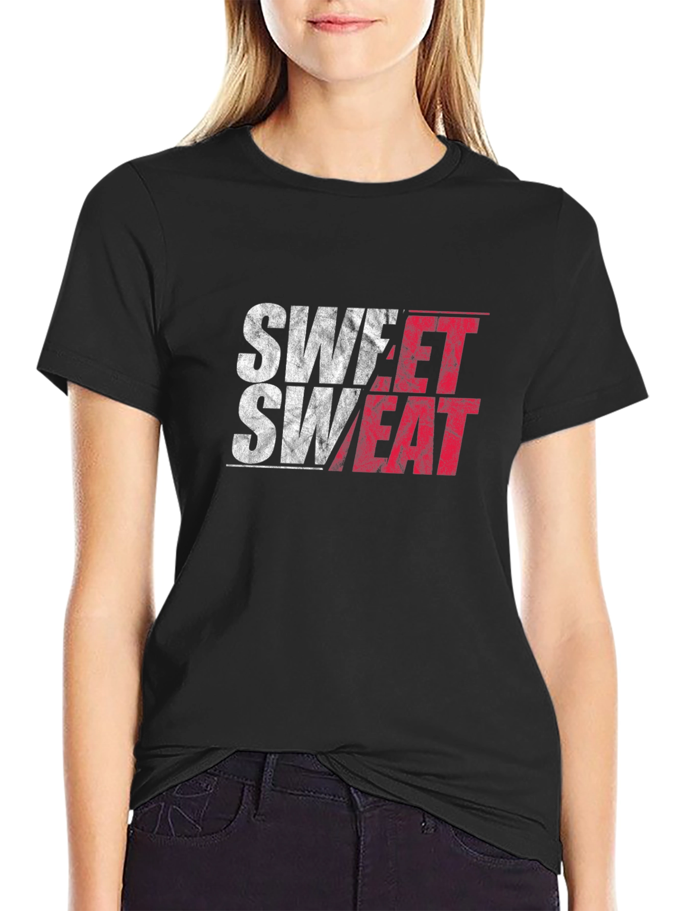Black Sweet Sweat Black Graphic Tee view 2