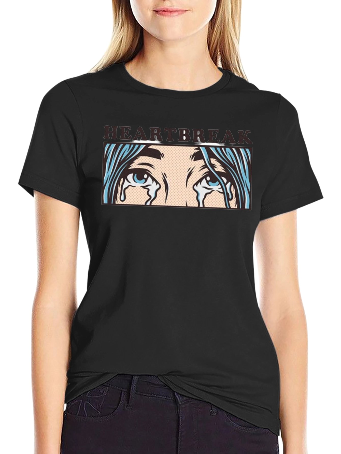 Black Heartbreak Graphic T-Shirt - Unisex Black Tee view 2