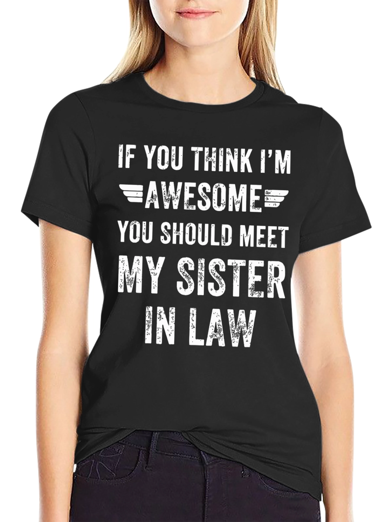 Black Awesome Sister-In-Law Men's T-Shirt Funny Gift view 2