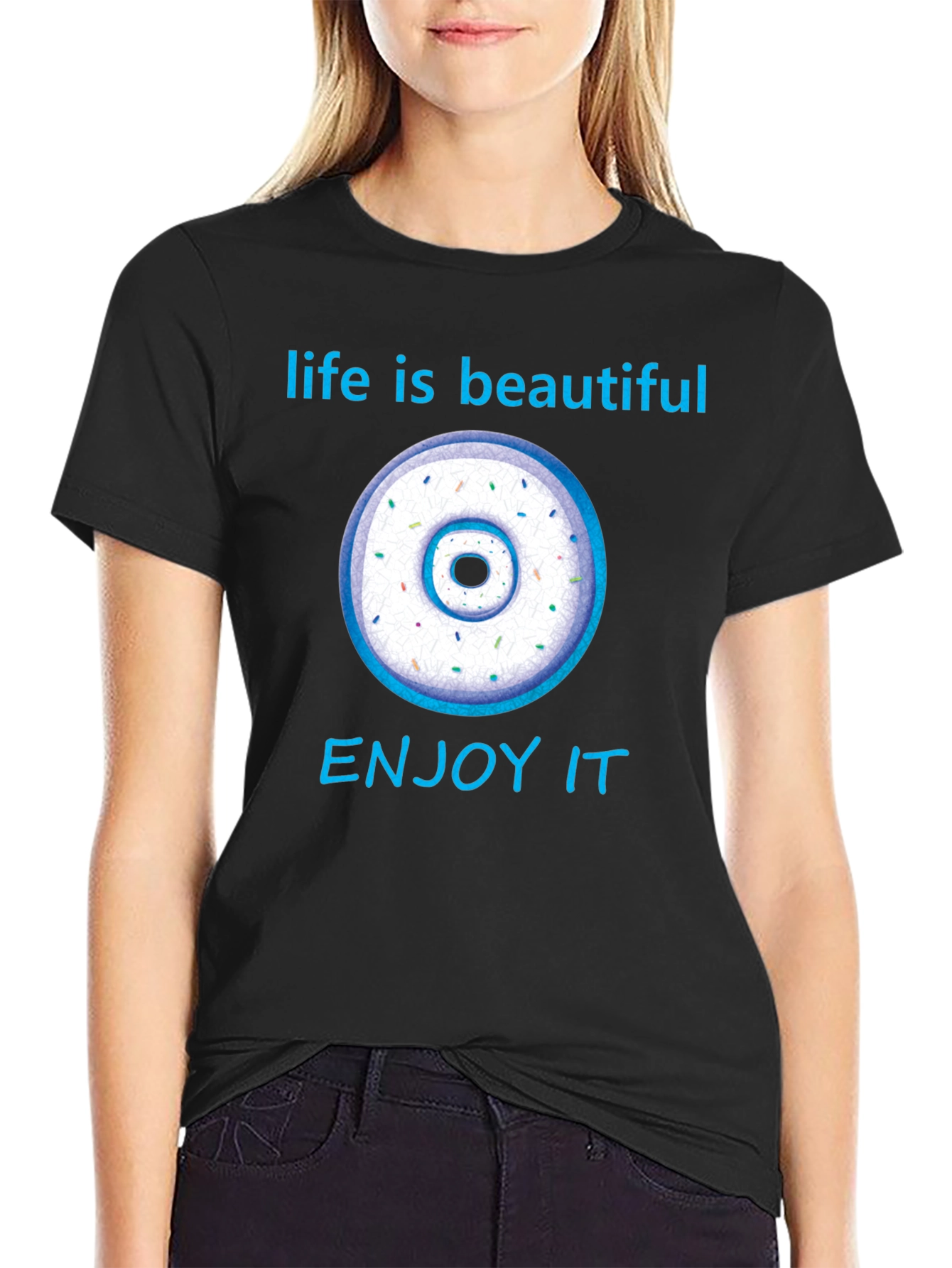 Black Life is Beautiful Donut Graphic Tee view 2