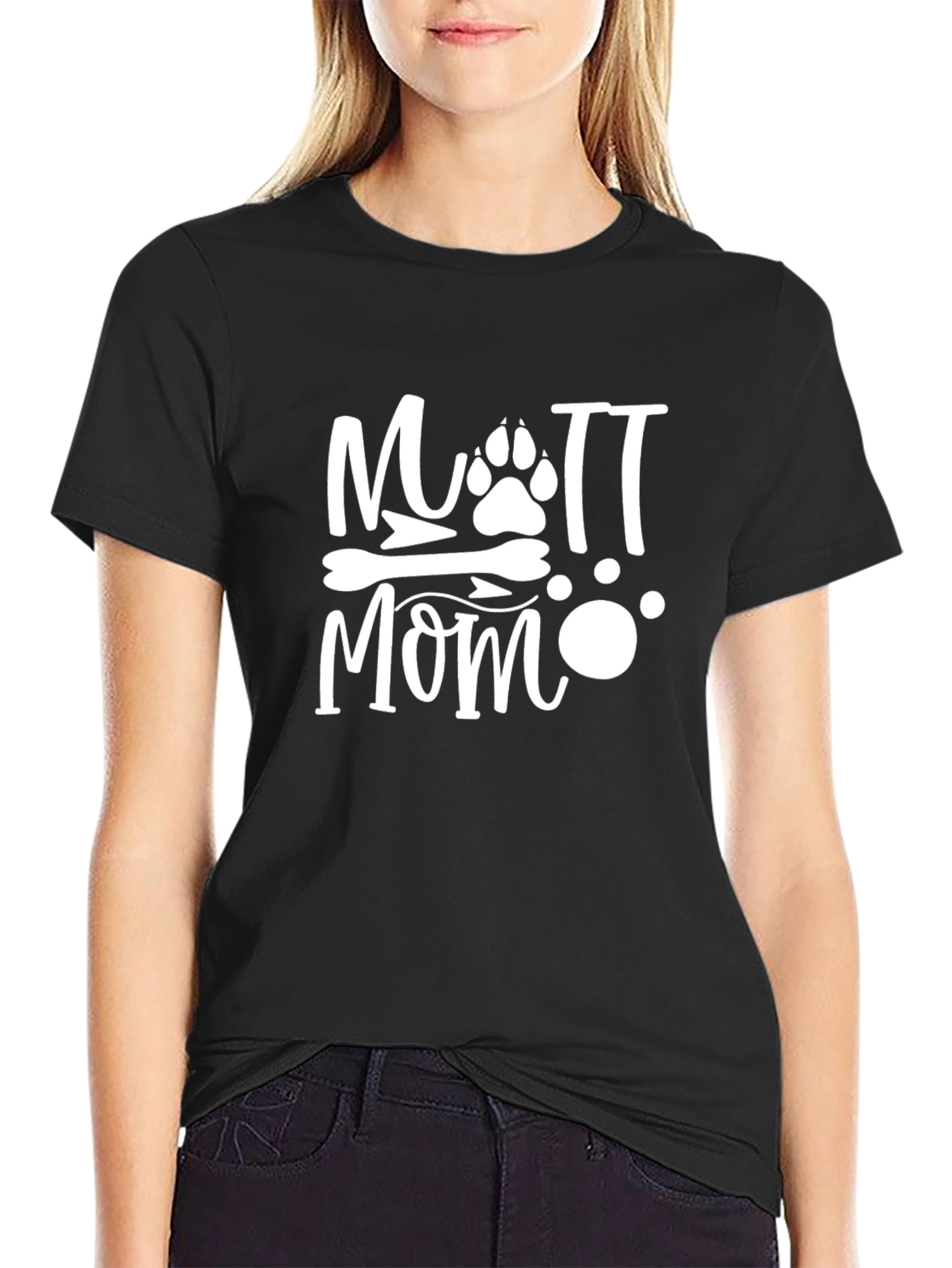 Black Mutt Mom T-Shirt - Dog Lover Tee view 2