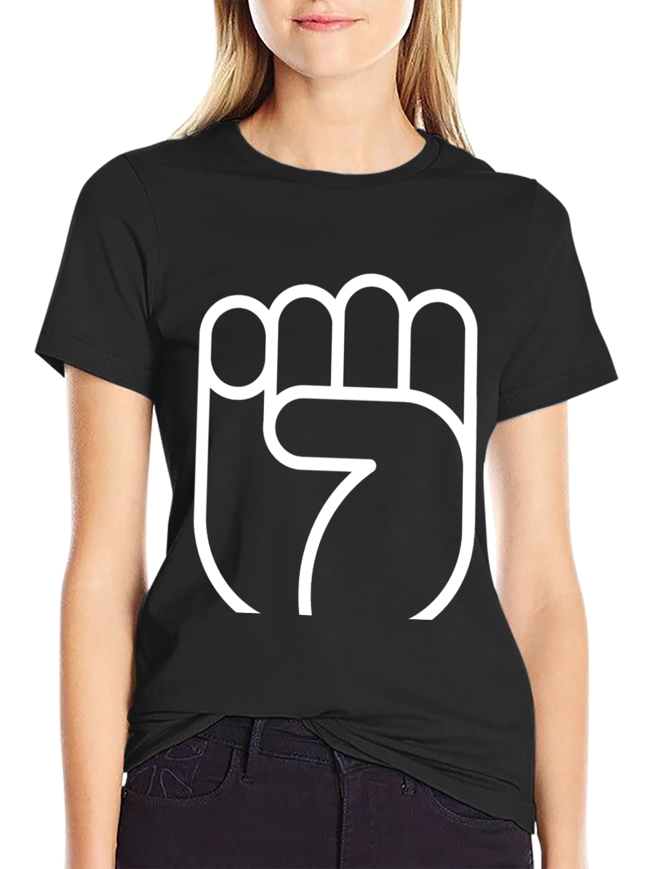 Black Fist Graphic Black T-Shirt - Bold Statement Tee view 2