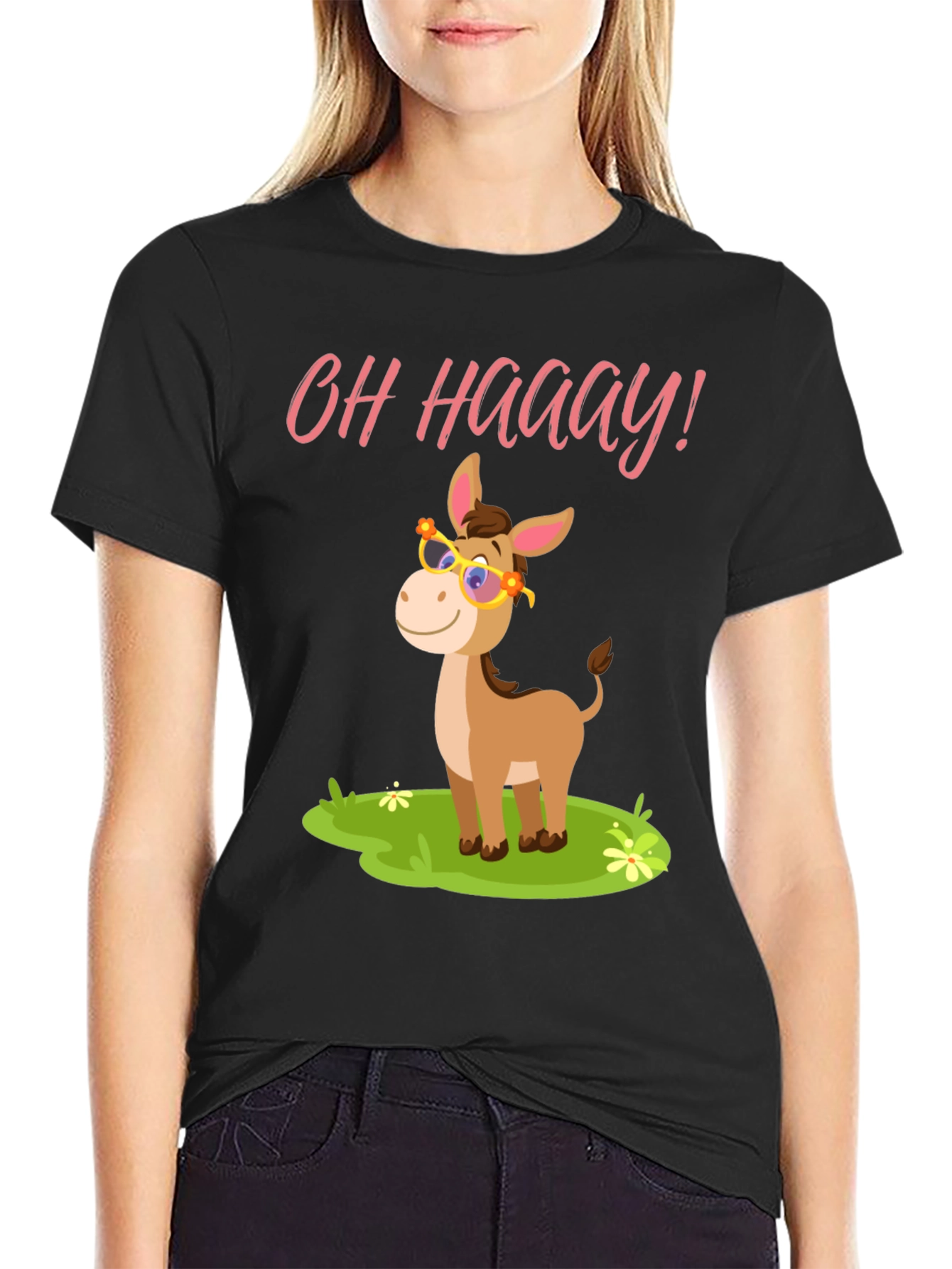Black Funny Donkey T-Shirt - Oh Haaay! view 2