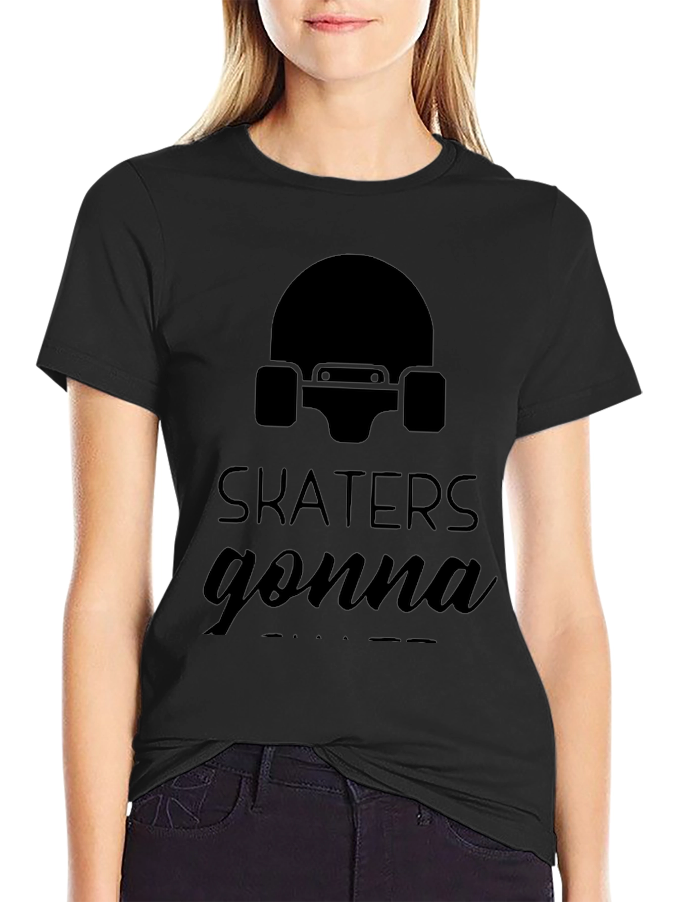 Black Skaters Gonna Skate Graphic T-Shirt - Black view 2