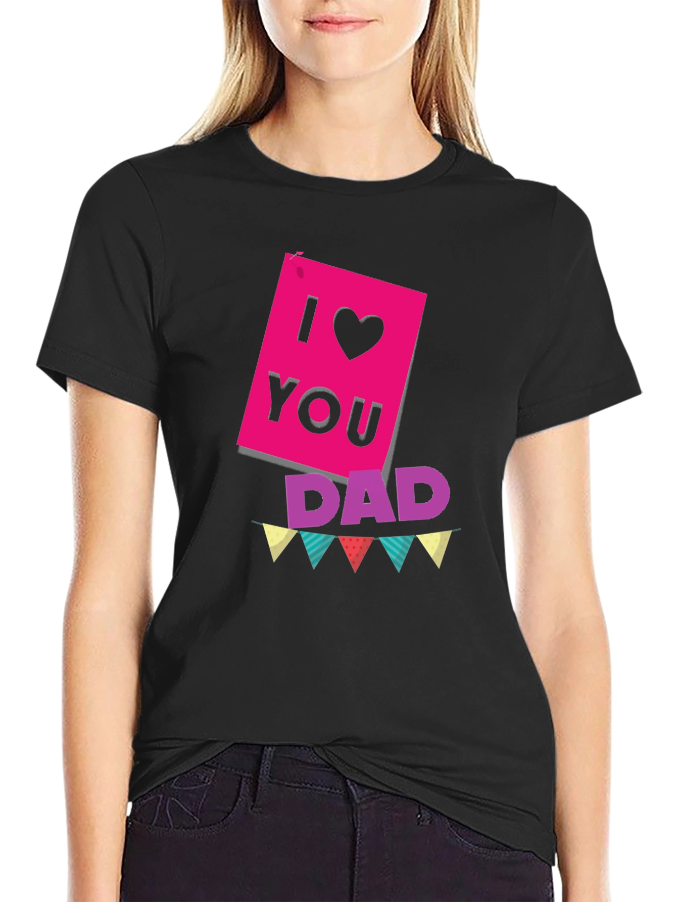 Black I Love You Dad T-Shirt view 2