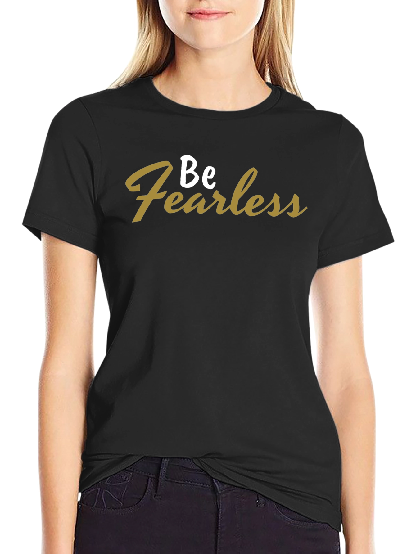 Black Be Fearless Black Graphic Tee view 2