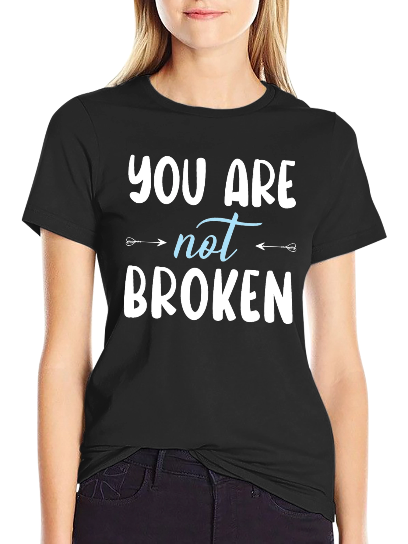 Black You Are Not Broken Graphic T-Shirt view 2