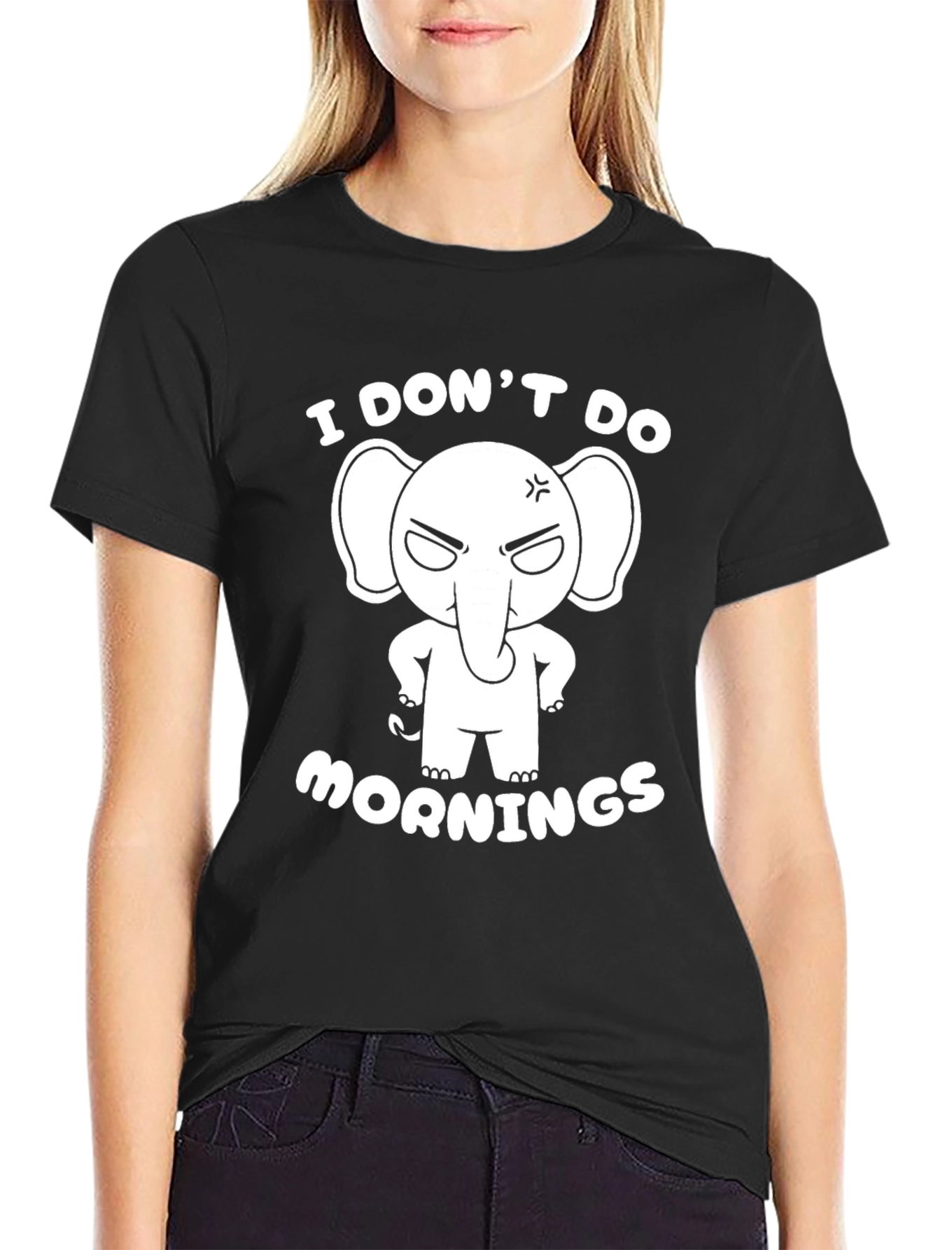 Black I Don't Do Mornings Graphic T-Shirt - Black view 2