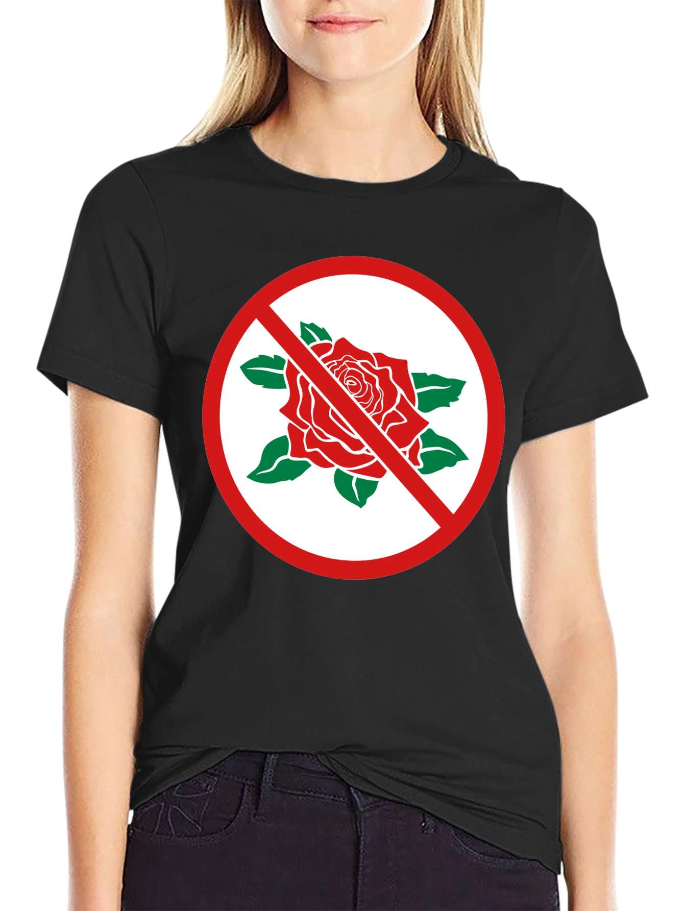 Black No Roses Graphic T-Shirt view 2
