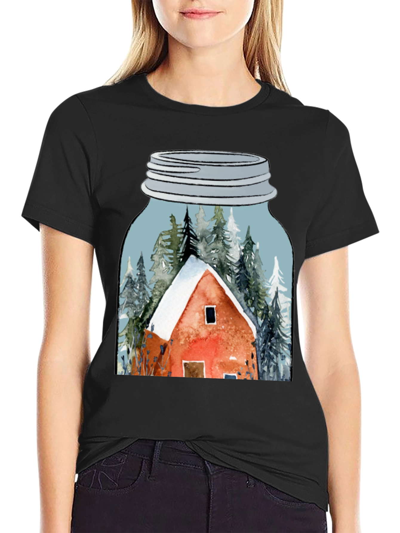Black Cabin in a Jar Graphic Tee view 2