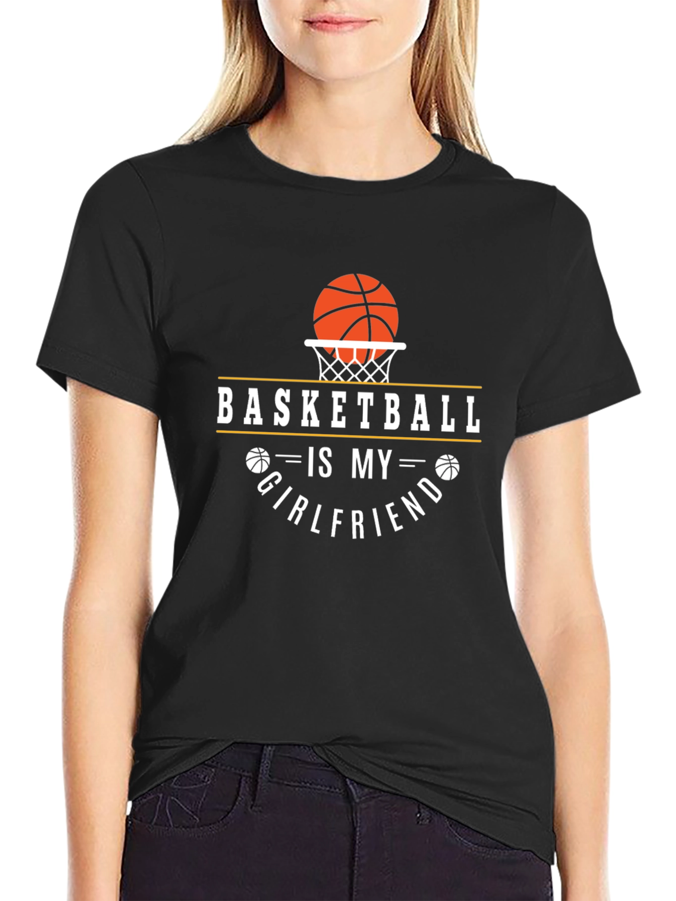 Black Basketball is My Girlfriend Graphic Tee view 2