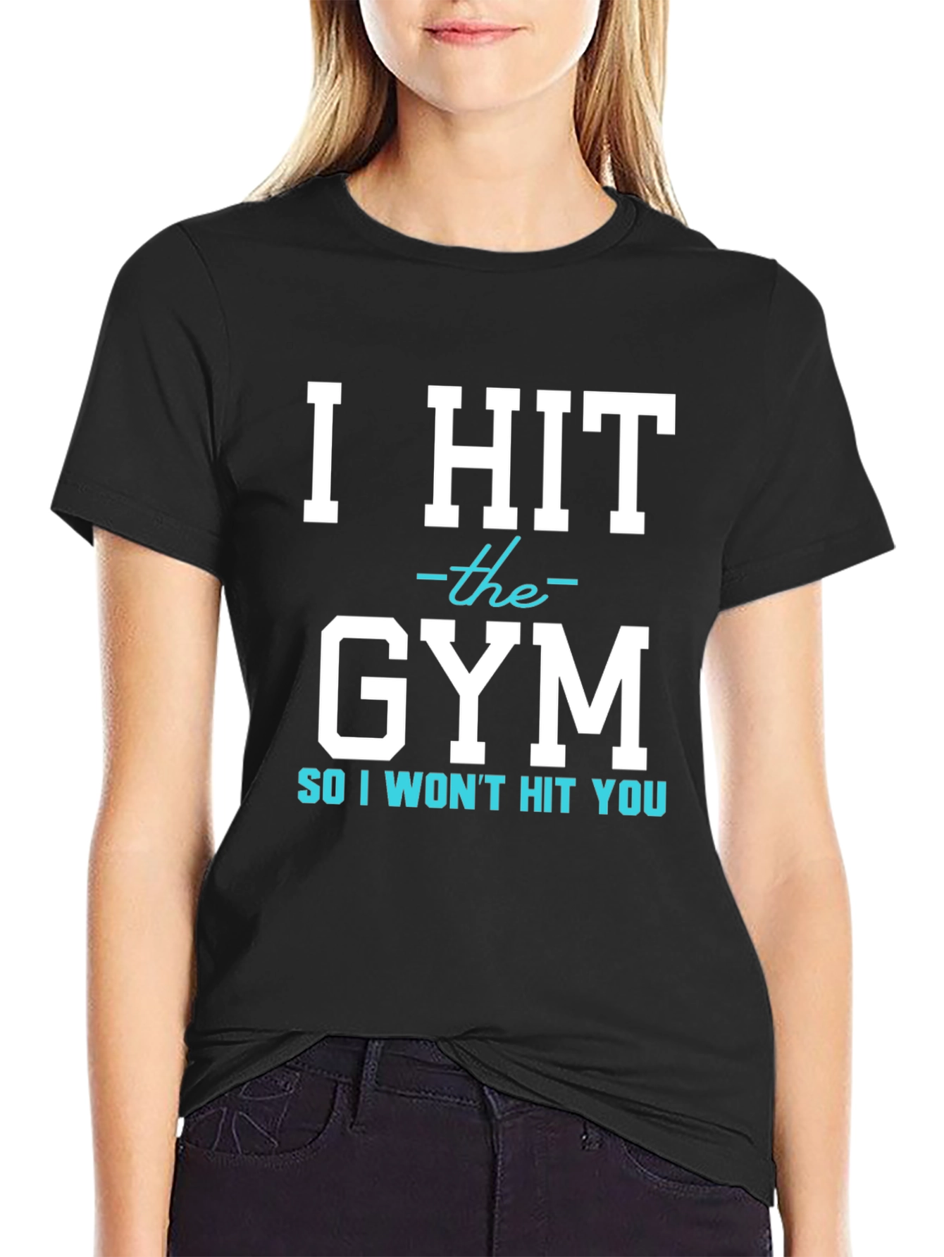 Black I Hit The Gym T-Shirt Funny Workout Tee view 2
