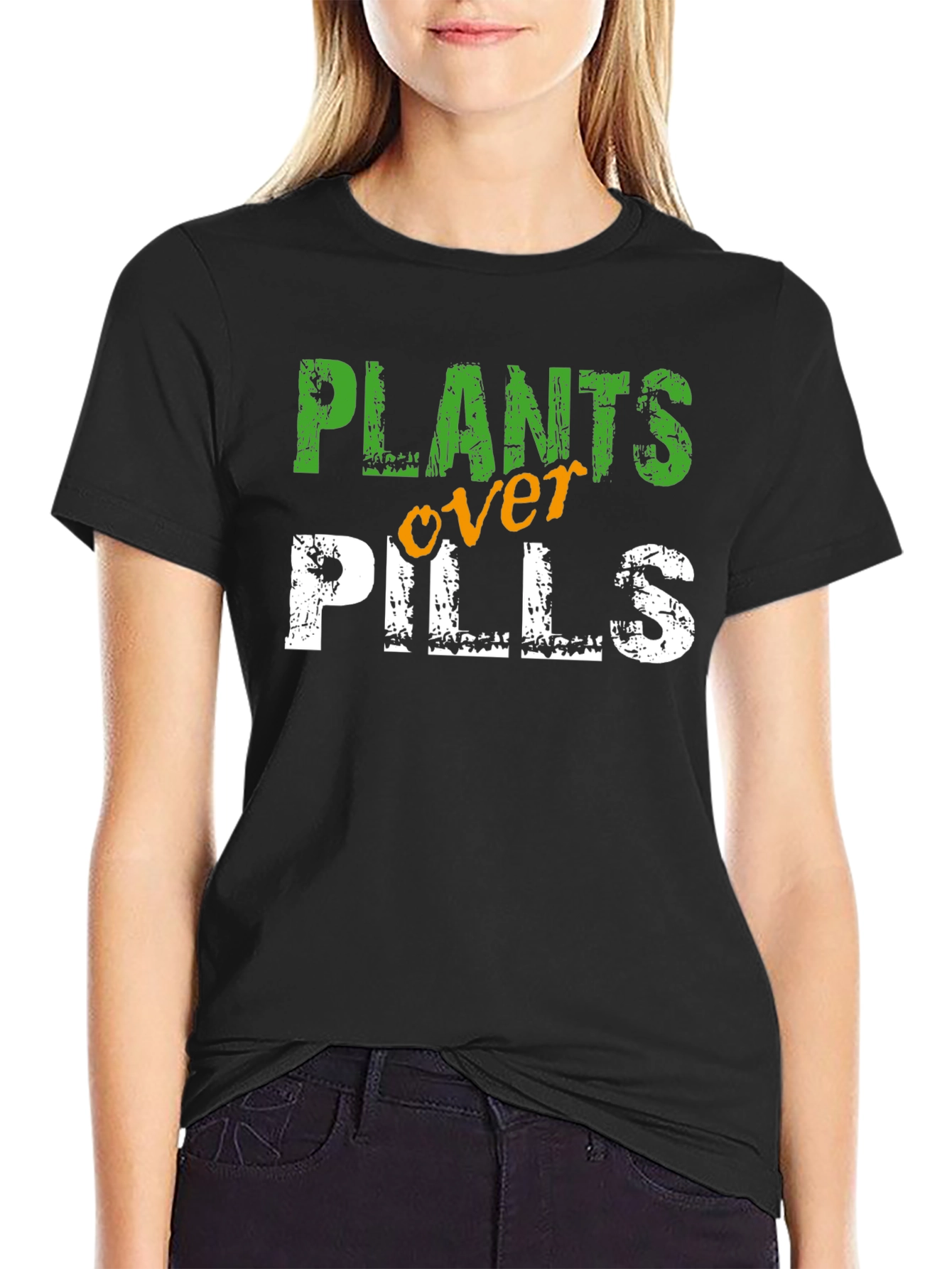 Black Plants Over Pills T-Shirt view 2