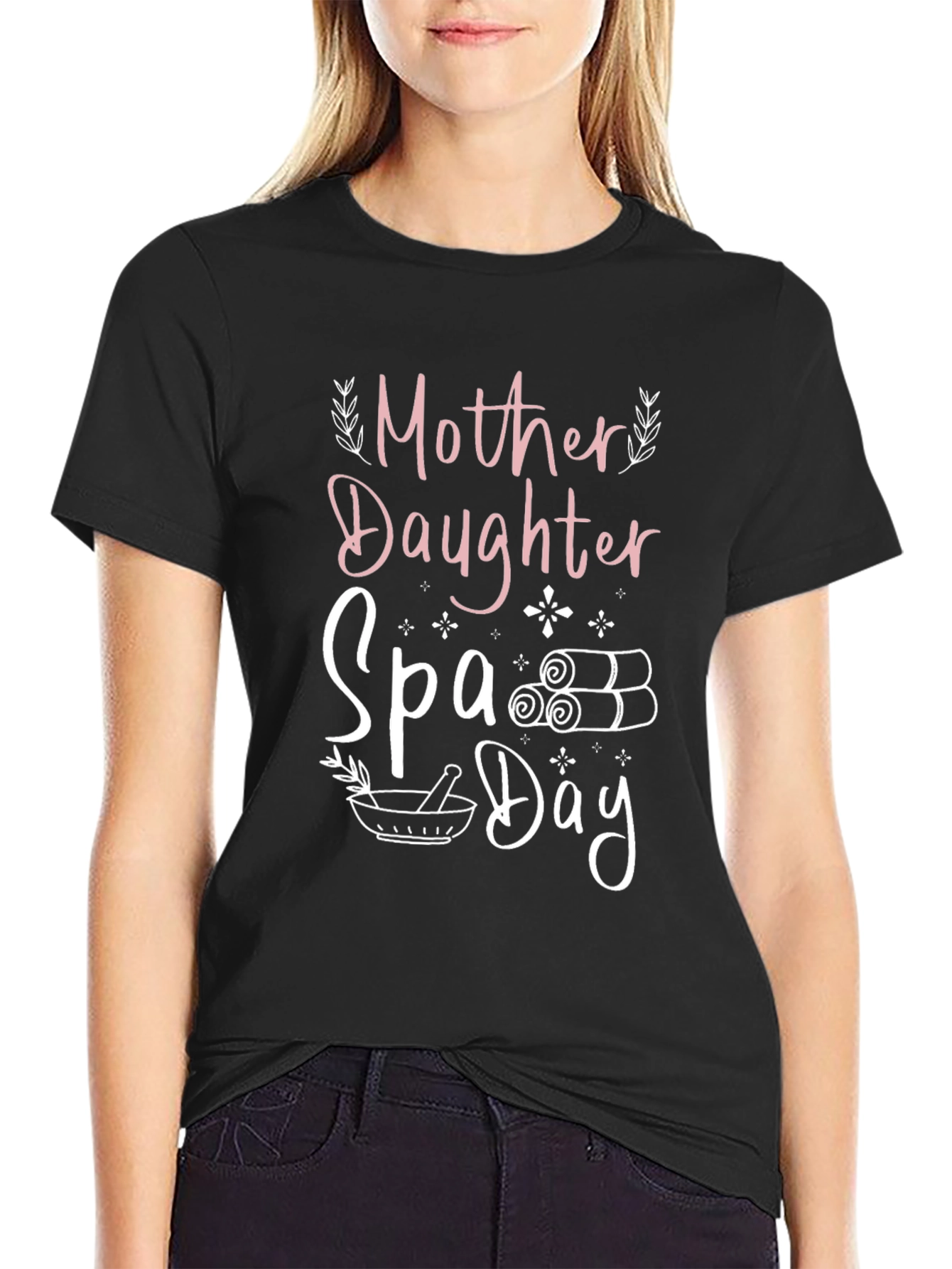 Black Mother Daughter Spa Day Graphic T-Shirt view 2