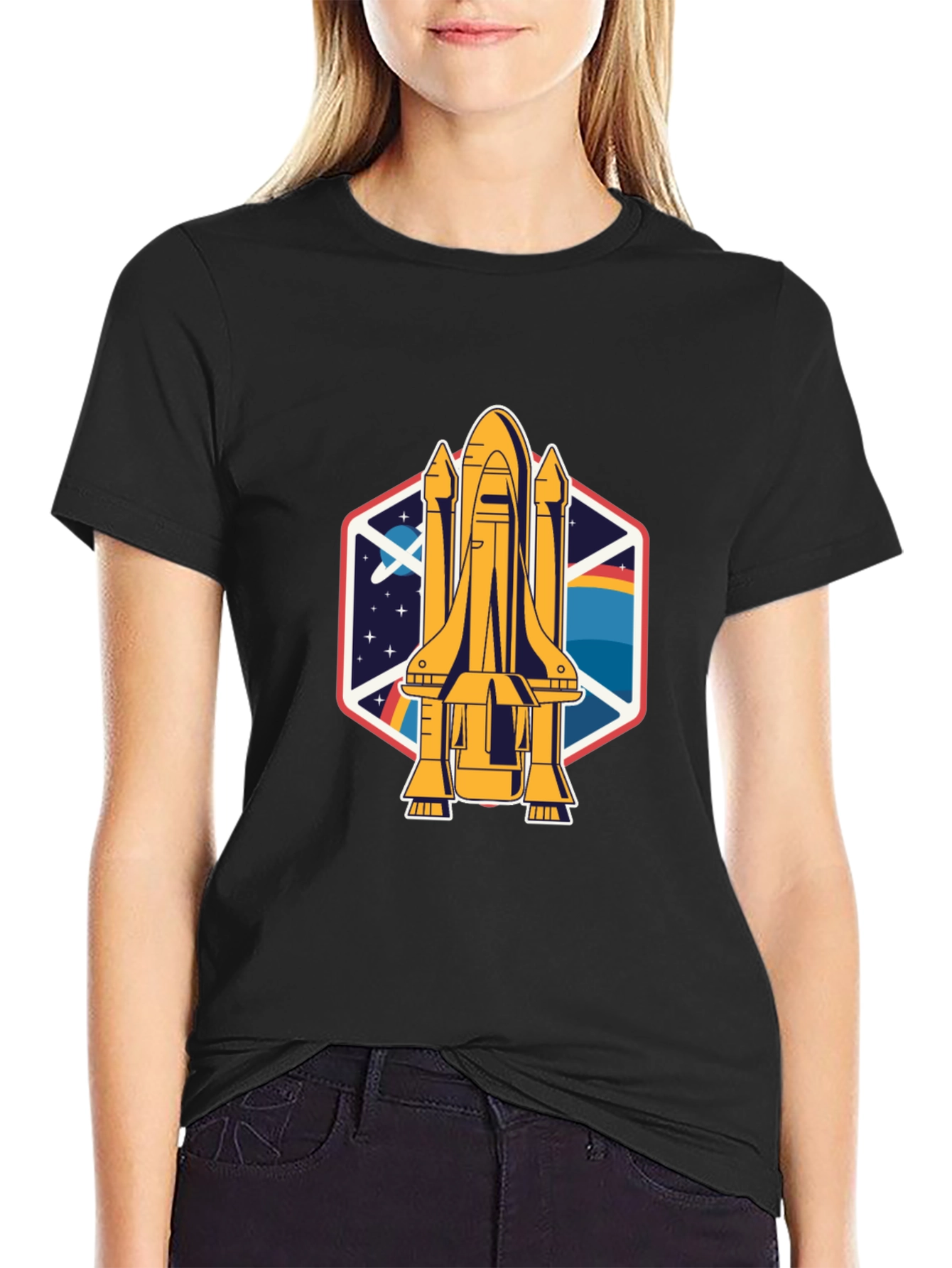 Black Space Shuttle Graphic Tee - Unisex view 2